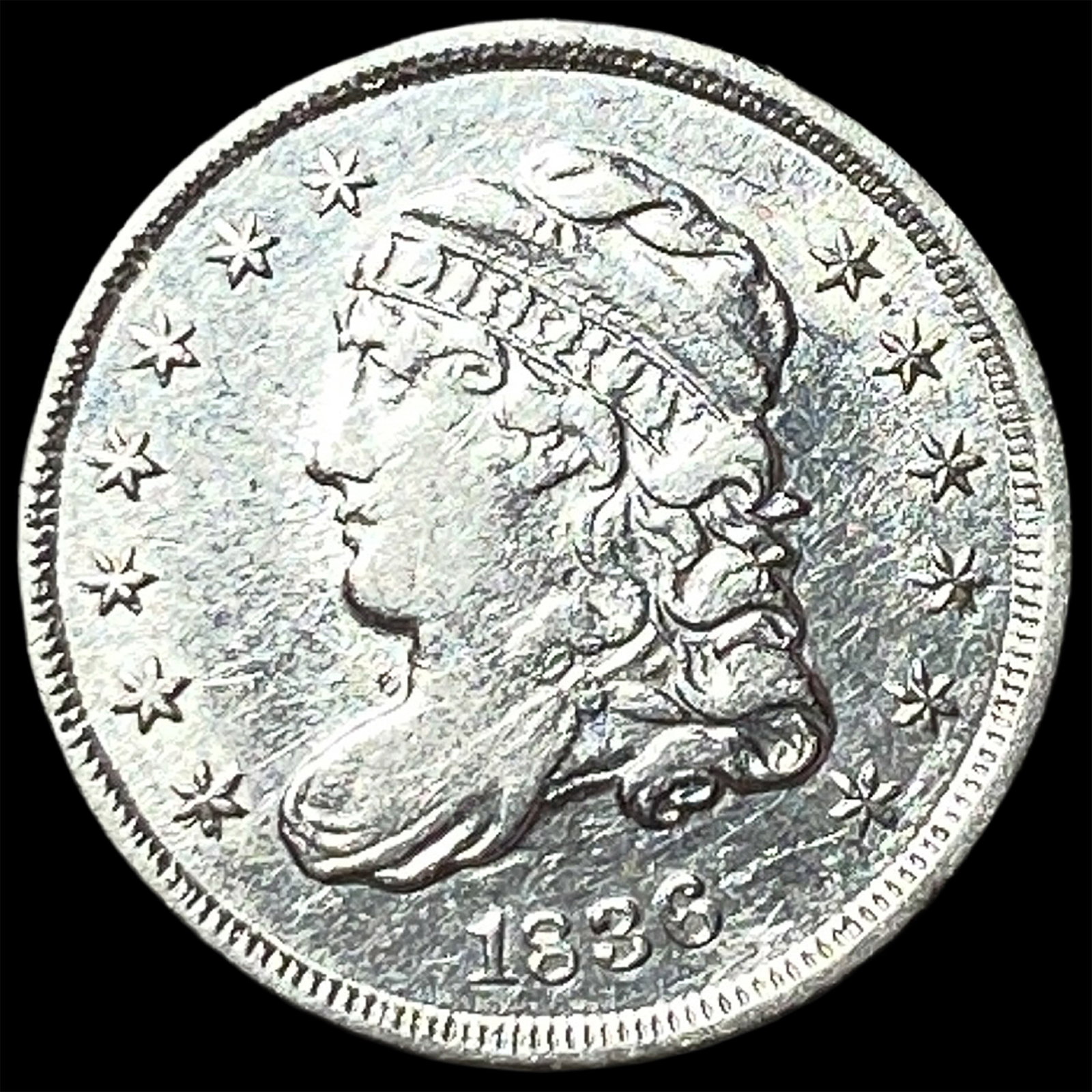 1836 Capped Bust Half Dime CLOSELY UNCIRCULATED: 1836 Capped Bust Half Dime CLOSELY UNCIRCULATED