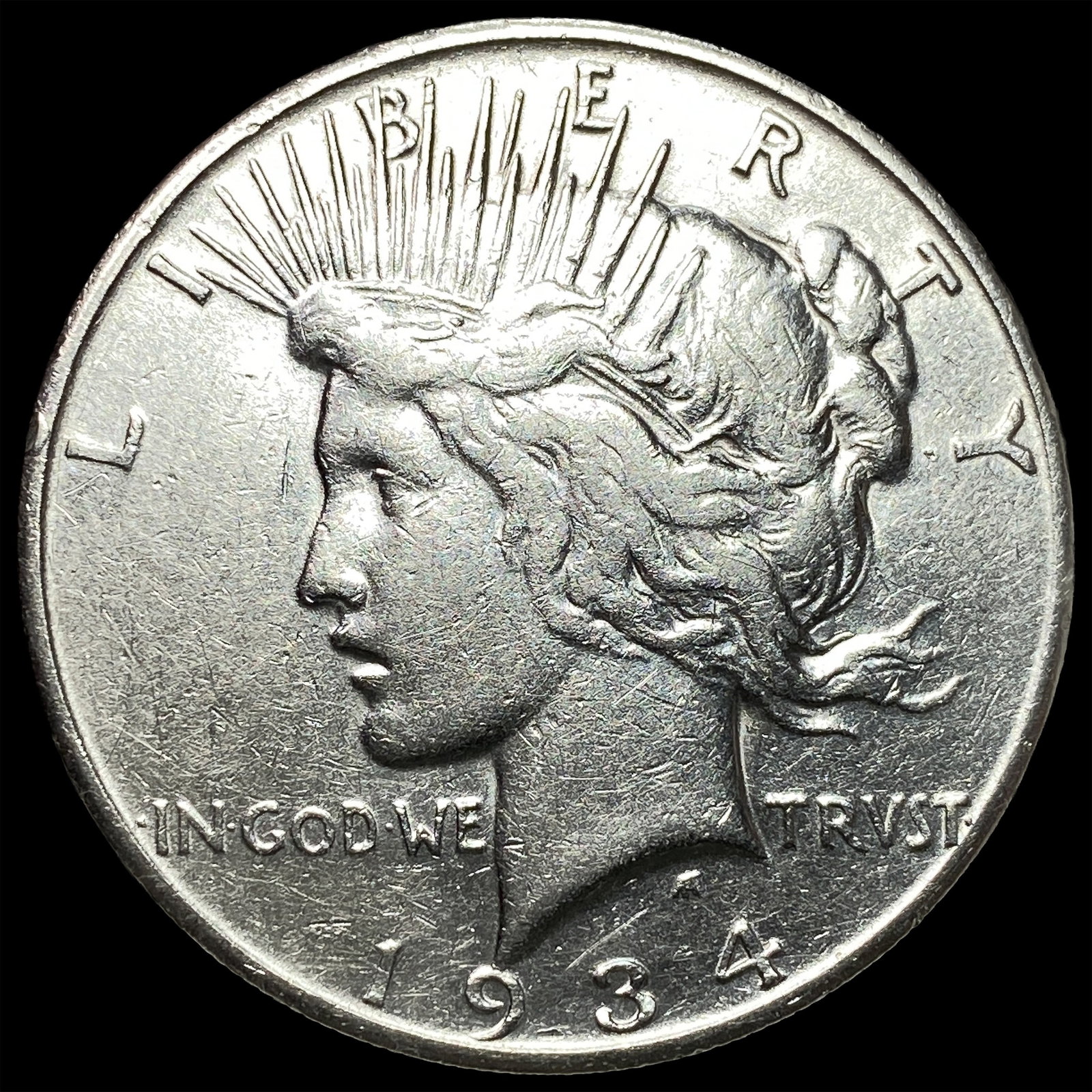 1934 Peace Silver Dollar NEARLY UNCIRCULATED: 1934 Peace Silver Dollar NEARLY UNCIRCULATED