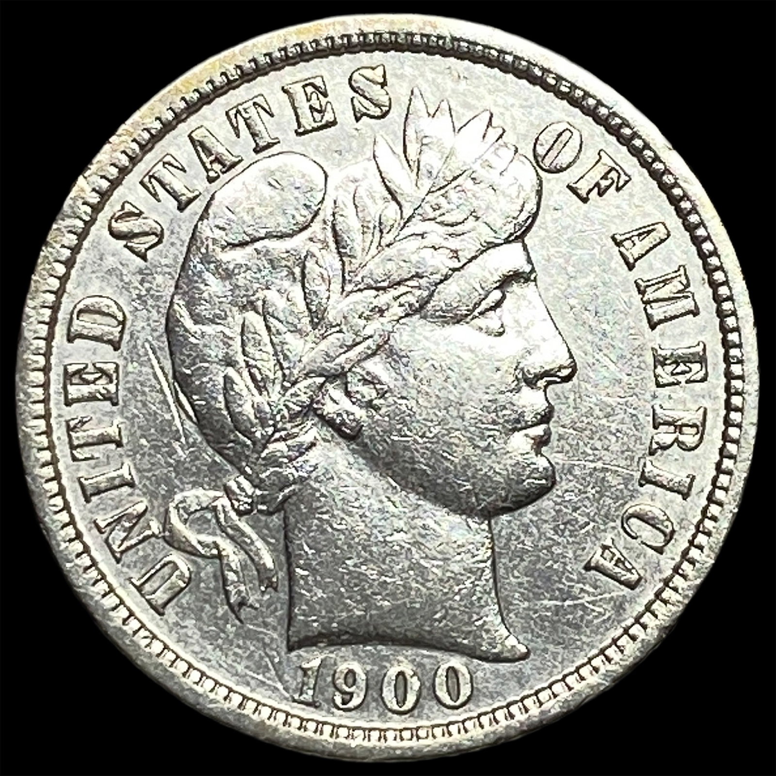 1900-S Silver Barber Dime CHOICE AU: 1900-S Silver Barber Dime CHOICE AU
