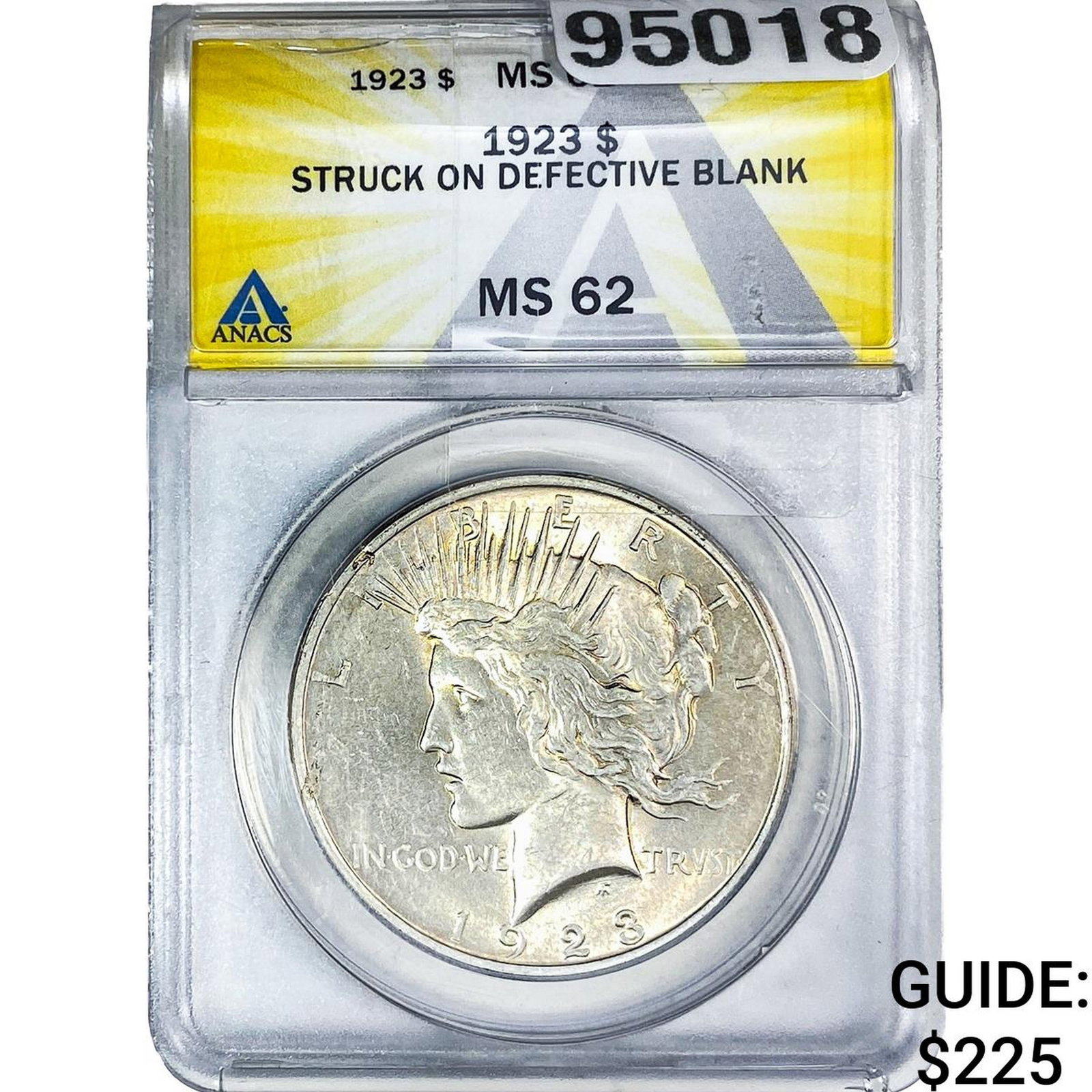 1923 Silver Peace Dollar ANACS MS62: 1923 Silver Peace Dollar ANACS MS62