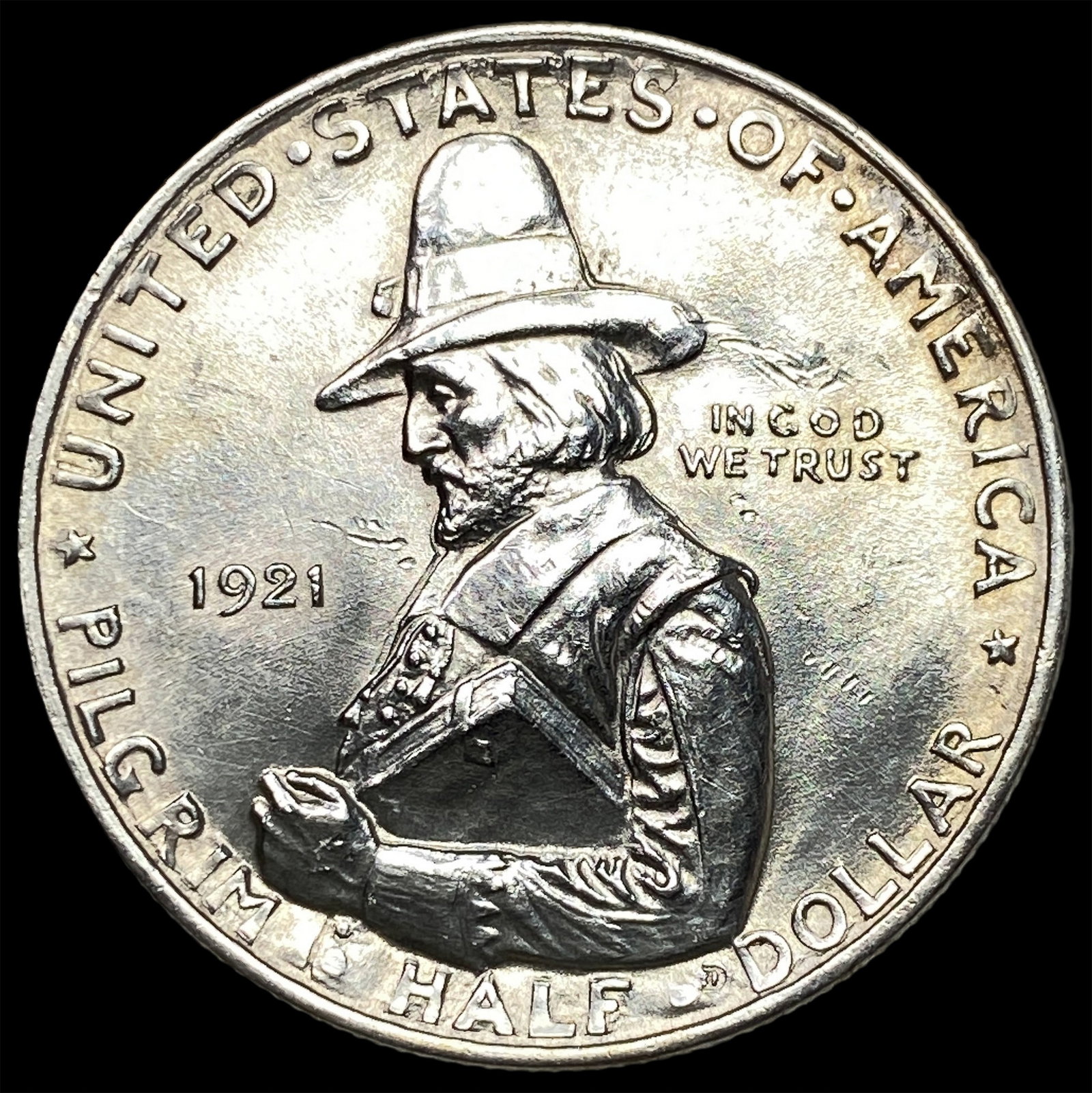 1921 Silver Pilgrim Half Dollar GEM BU: 1921 Silver Pilgrim Half Dollar GEM BU