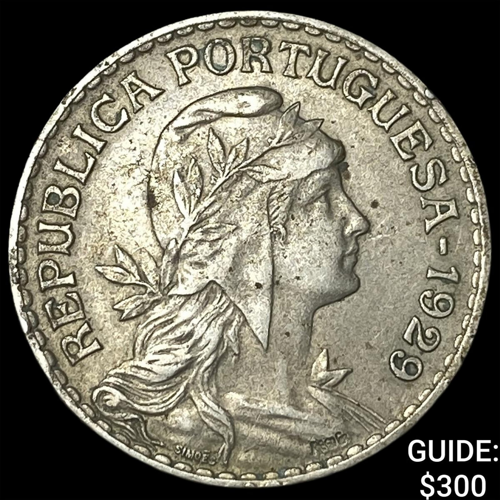 1929 Portugal Copper Nickel 1 Escudo: 1929 Portugal Copper Nickel 1 Escudo