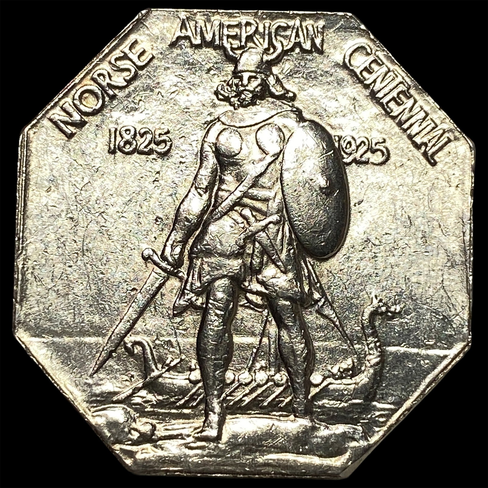 1925 Silver Norse-American Centennial Medal GEM BU: 1925 Silver Norse-American Centennial Medal GEM BU