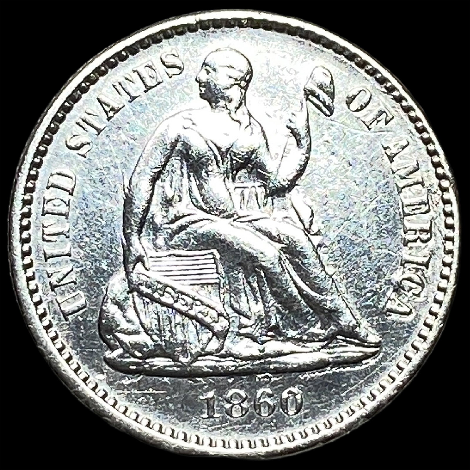 1860 Silver Half Dime UNCIRCULATED: 1860 Silver Half Dime UNCIRCULATED