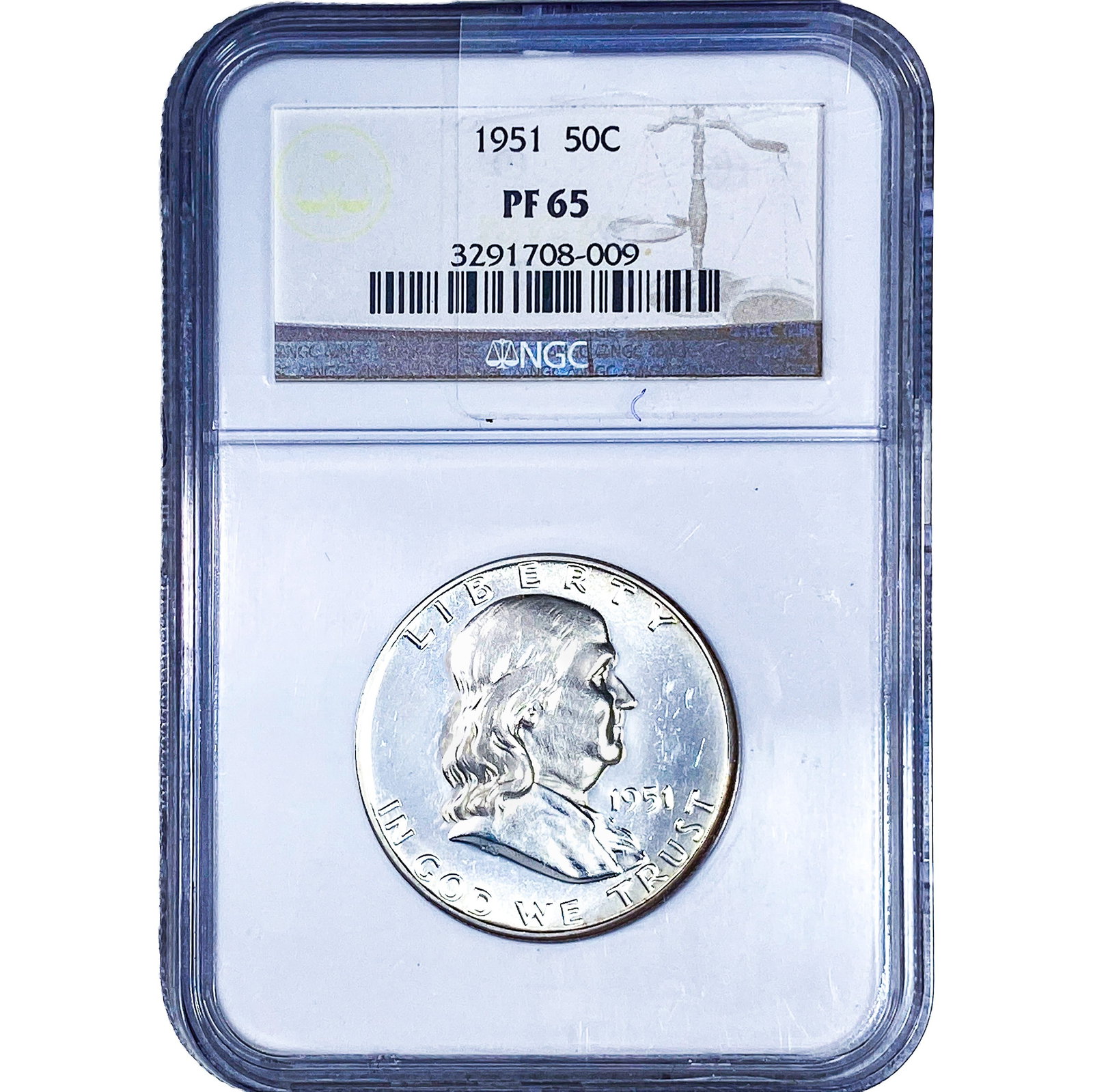 1951 Franklin Half Dollar NGC PF65: 1951 Franklin Half Dollar NGC PF65