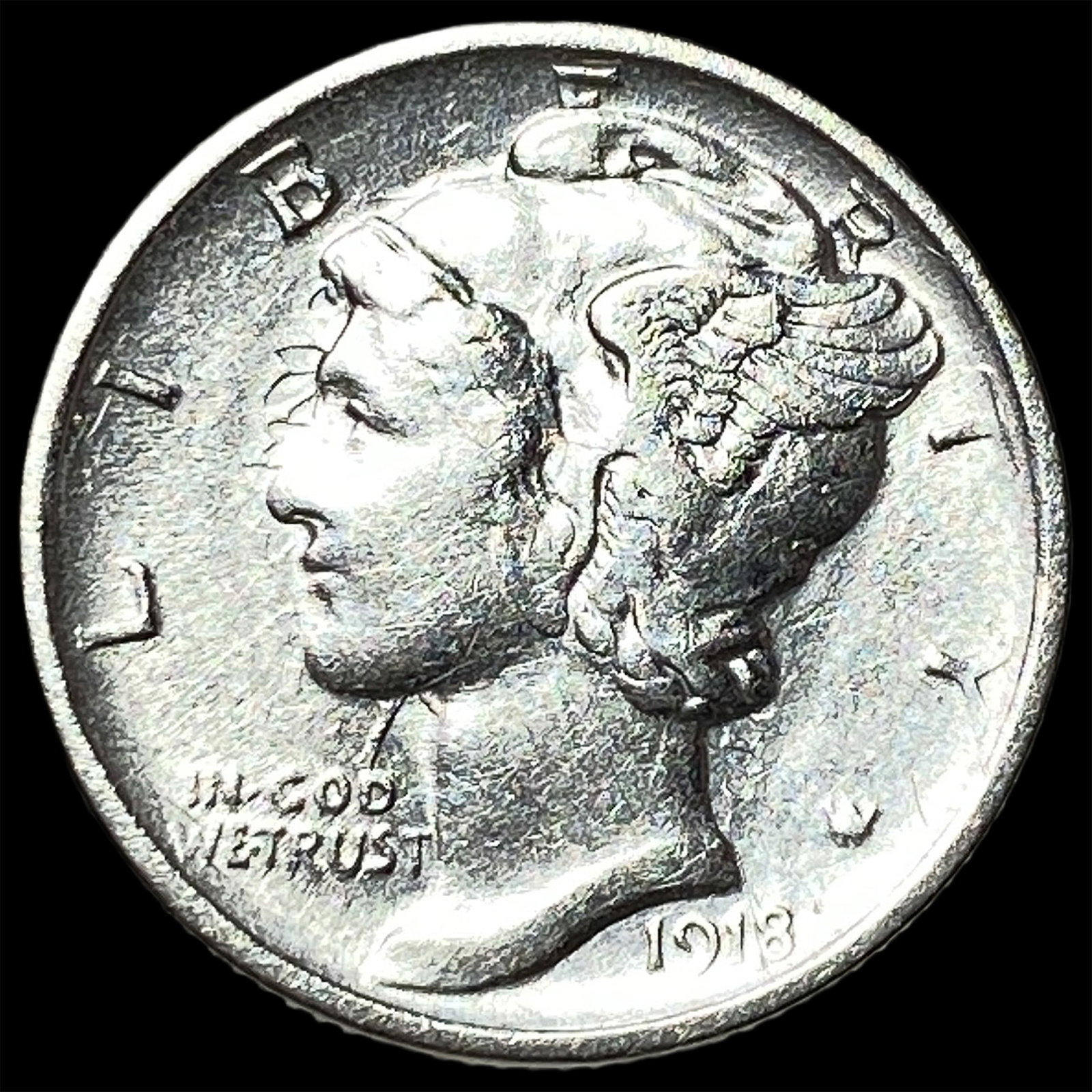 1918-D Silver Mercury Dime CHOICE AU (1 of 2)