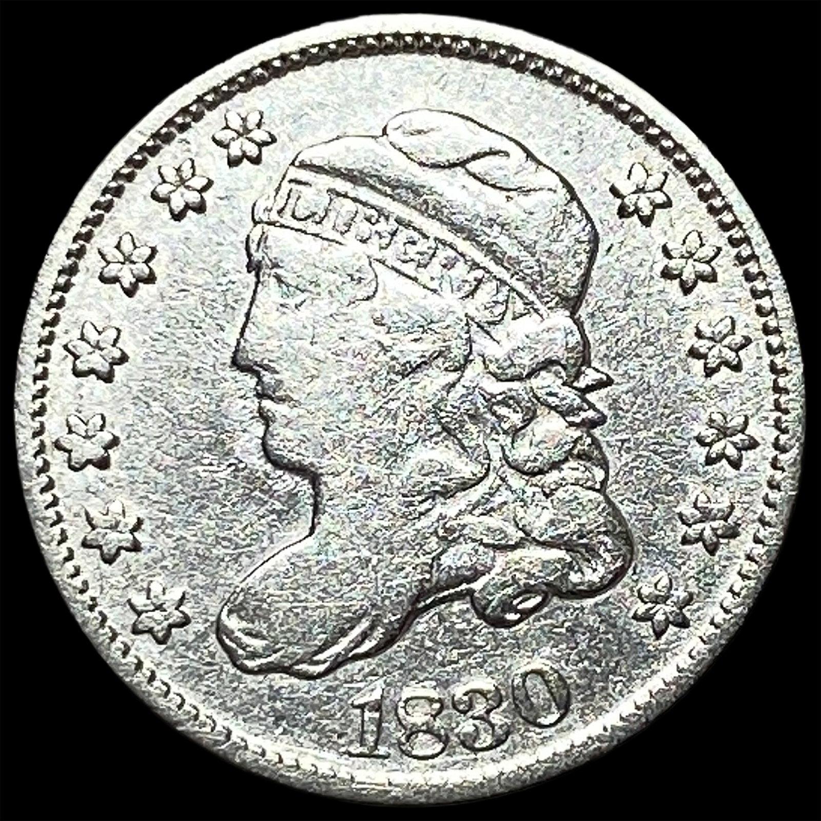 1830 Capped Bust Half Dime NEARLY UNCIRCULATED: 1830 Capped Bust Half Dime NEARLY UNCIRCULATED