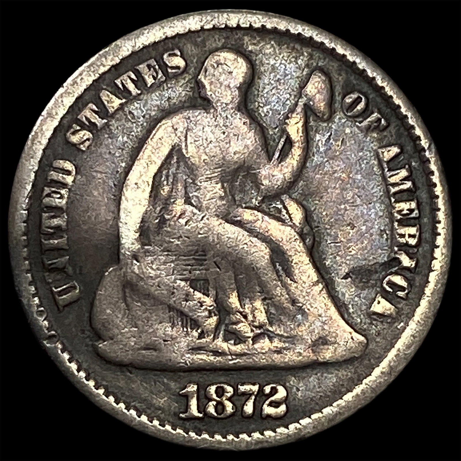 1872 Seated Liberty Half Dime LIGHTLY CIRCULATED: 1872 Seated Liberty Half Dime LIGHTLY CIRCULATED