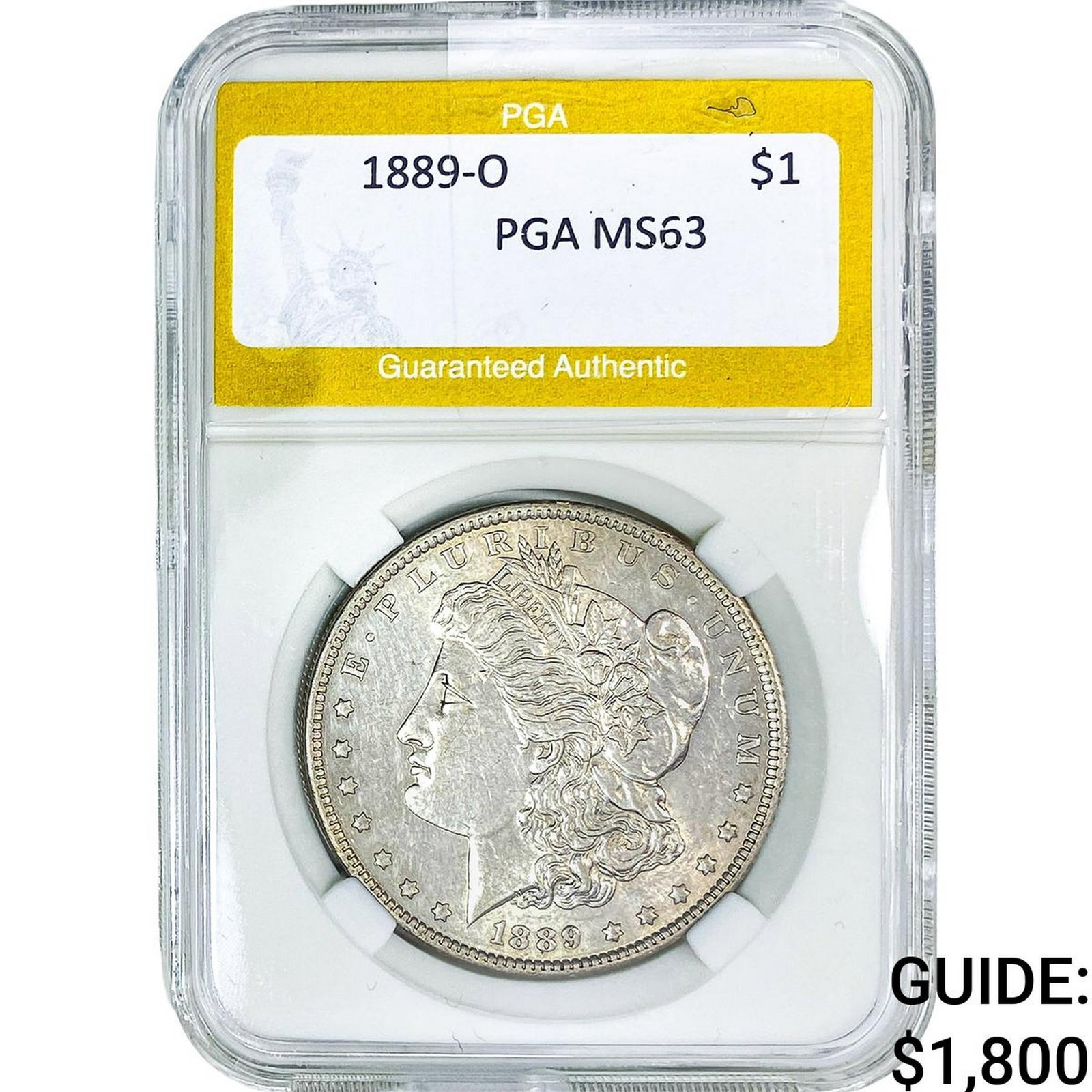 1889-O Morgan Silver Dollar PGA MS63: 1889-O Morgan Silver Dollar PGA MS63