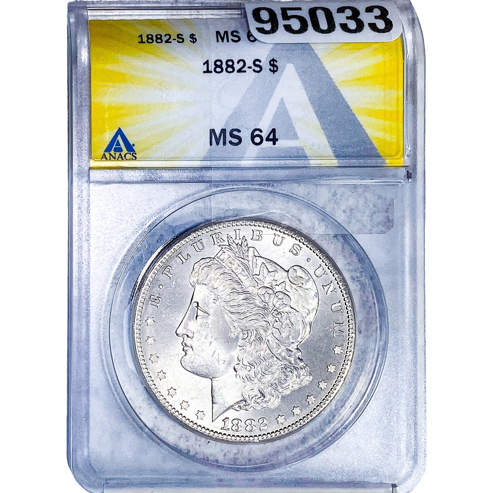 1882-S Morgan Silver Dollar ANACS MS64: 1882-S Morgan Silver Dollar ANACS MS64