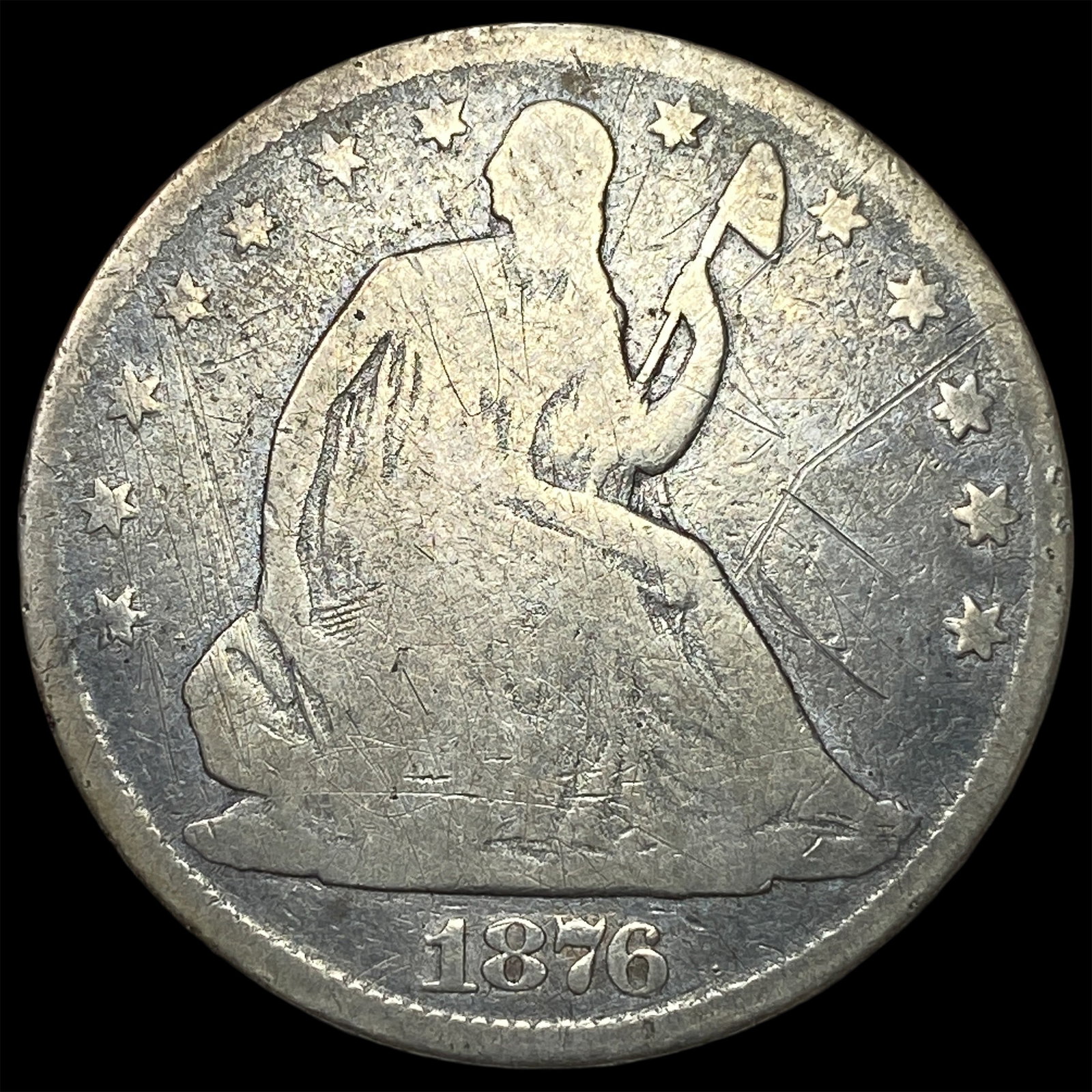 1876 Silver Seated Liberty Half Dollar NICELY CIRCULATED: 1876 Silver Seated Liberty Half Dollar NICELY CIRCULATED
