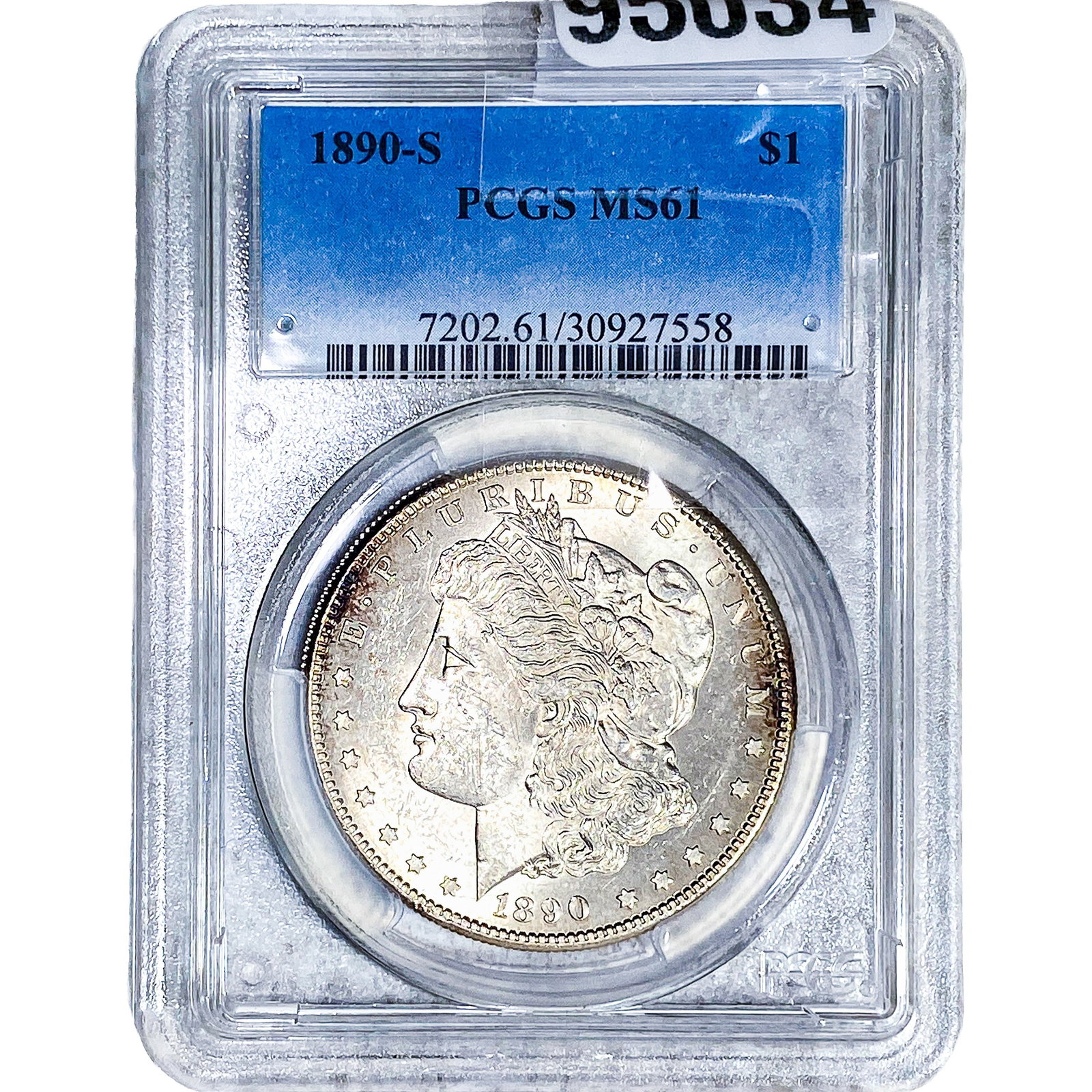 1890-S Morgan Silver Dollar PCGS MS61: 1890-S Morgan Silver Dollar PCGS MS61