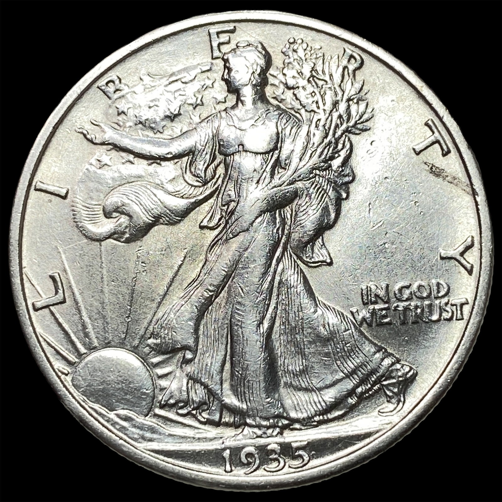 1935-S Silver Walking Liberty Half Dollar UNCIRCULATED: 1935-S Silver Walking Liberty Half Dollar UNCIRCULATED