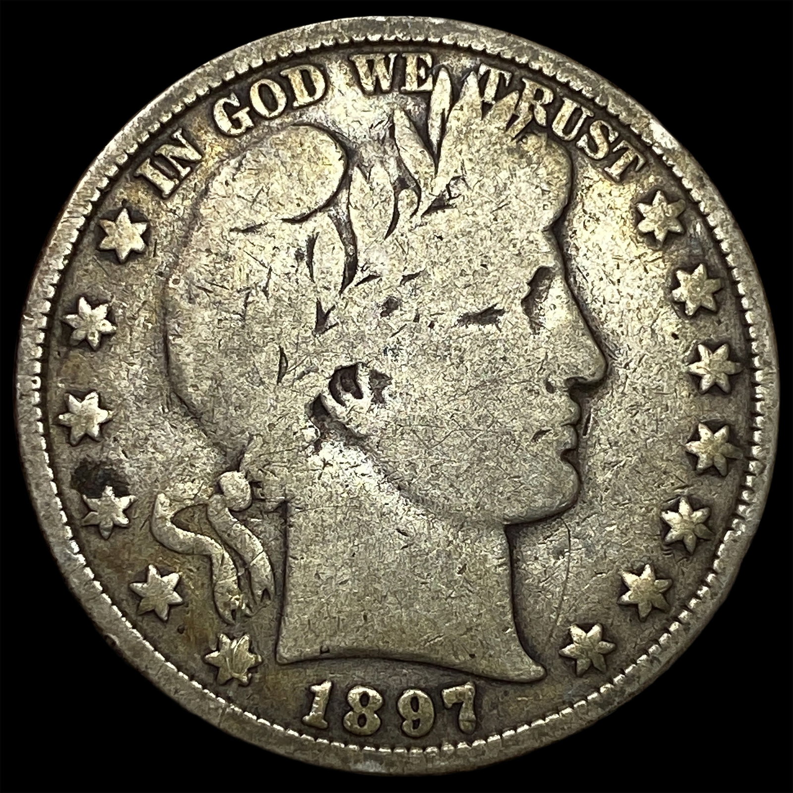 1897 Silver Half Dollar (Barber) LIGHTLY CIRCULATED: 1897 Silver Half Dollar (Barber) LIGHTLY CIRCULATED