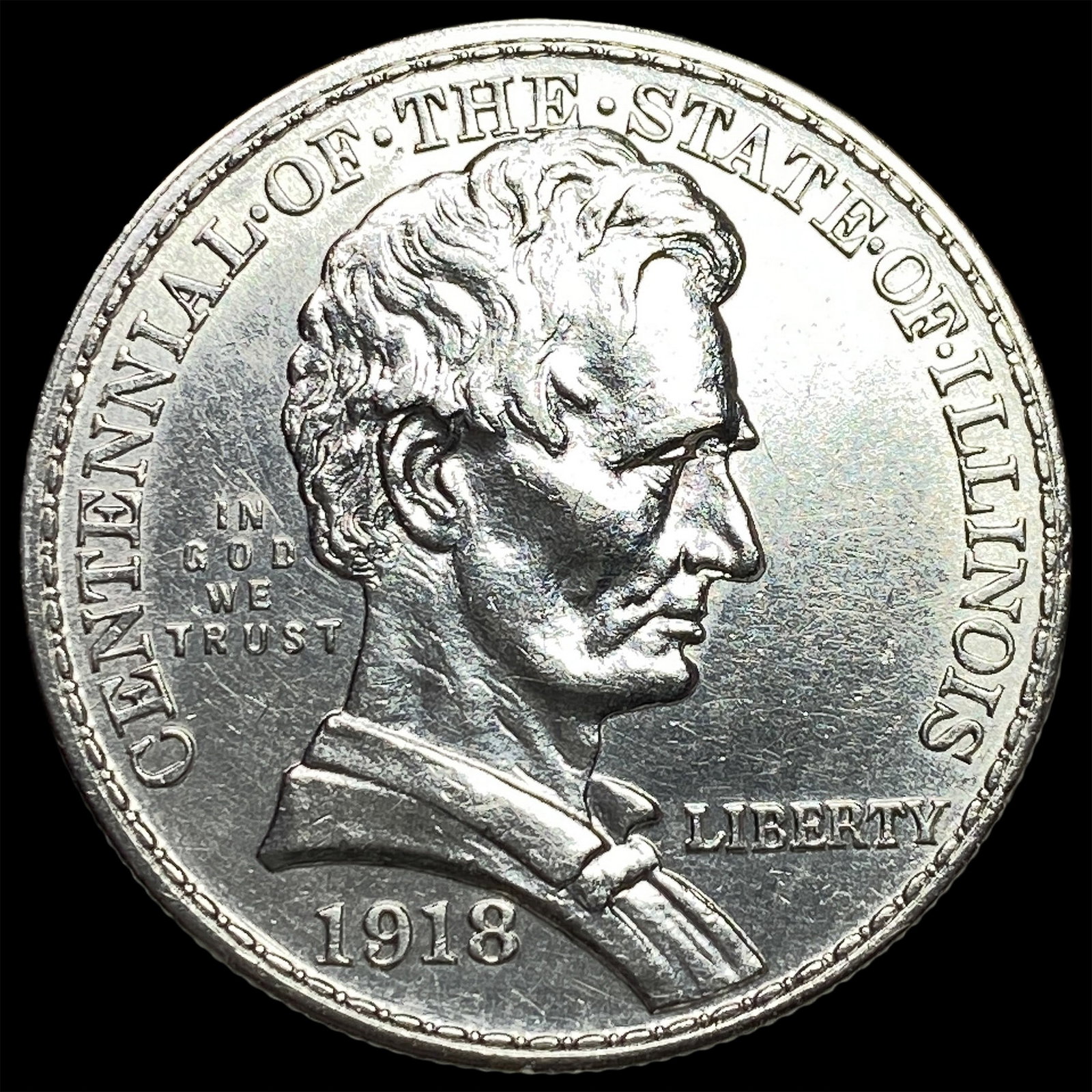 1918 Silver Half Dollar Illinois Centennial CLOSELY UNCIRCULATED (1 of 2)