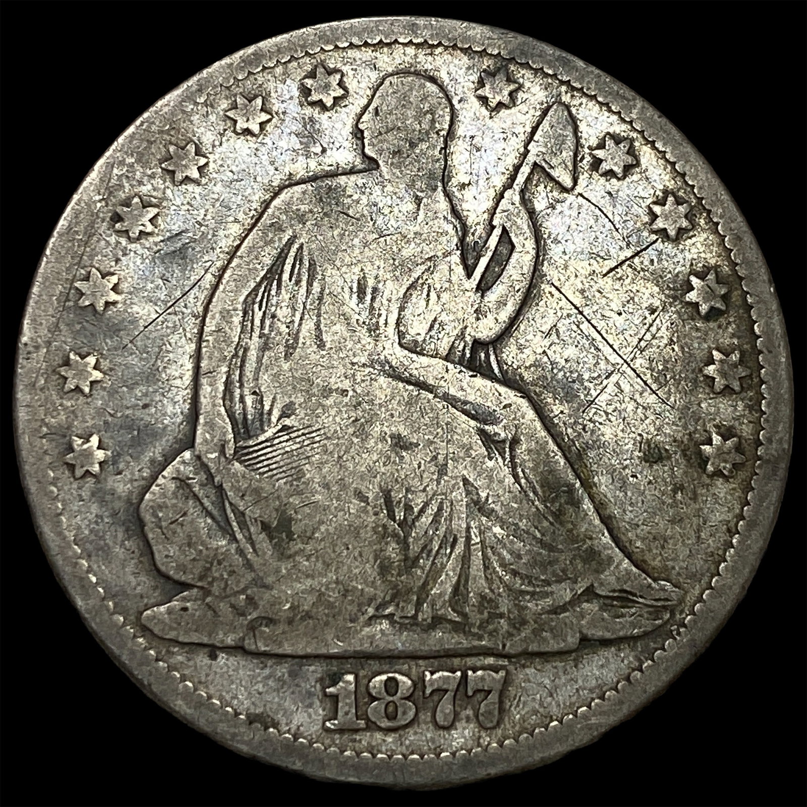 1877 Seated Liberty Half Dollar NICELY CIRCULATED: 1877 Seated Liberty Half Dollar NICELY CIRCULATED