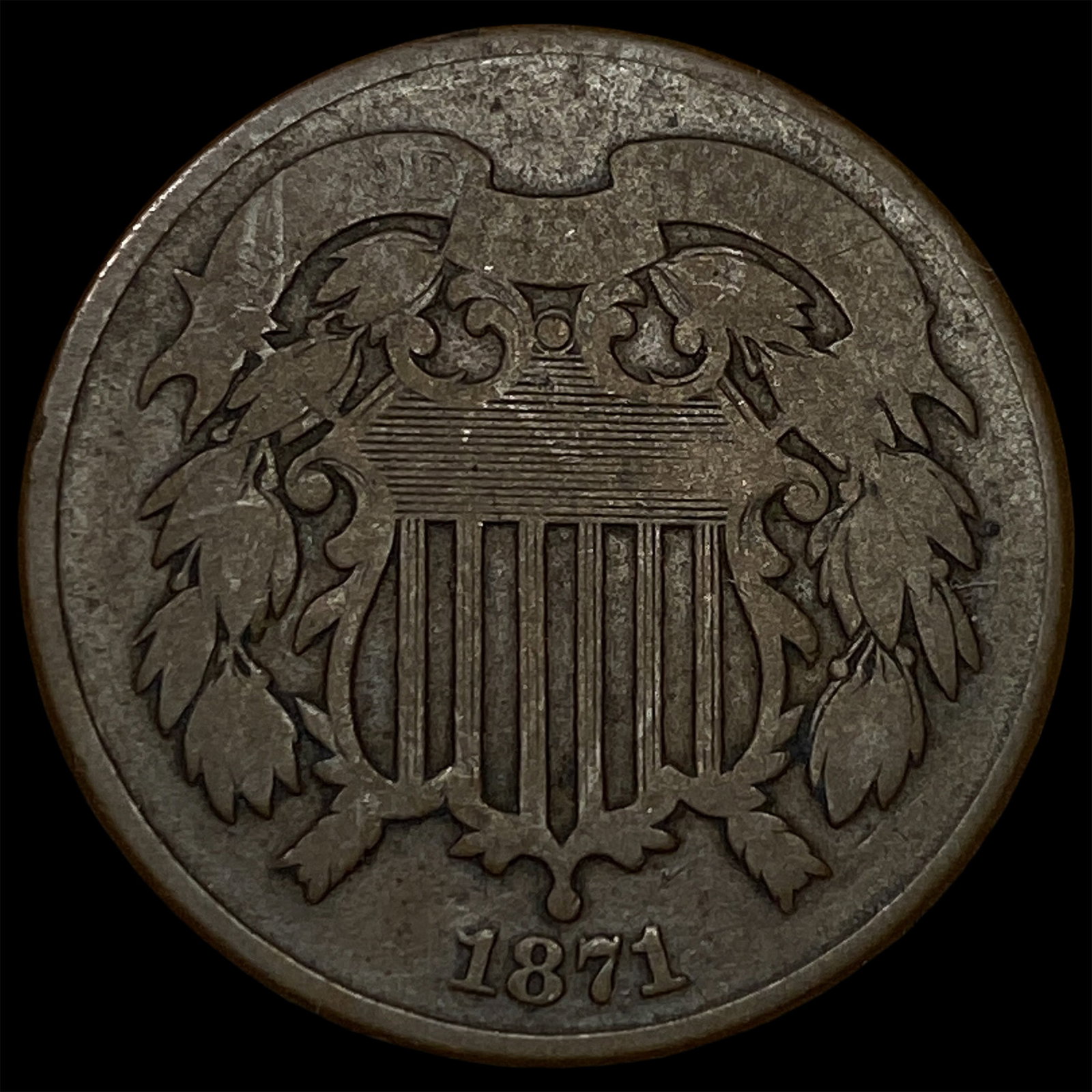 1871 Two-Cent Piece NICELY CIRCULATED: 1871 Two-Cent Piece NICELY CIRCULATED