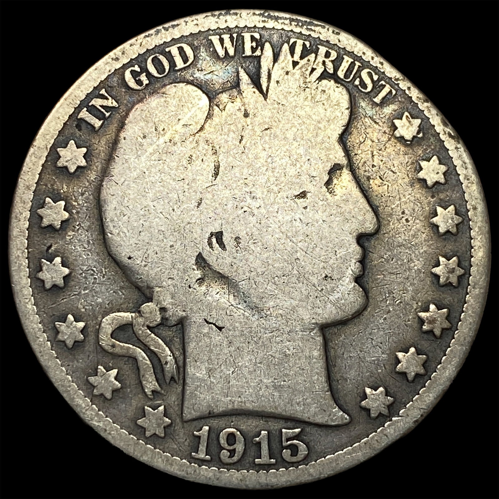 1915 Silver Barber Half Dollar NICELY CIRCULATED: 1915 Silver Barber Half Dollar NICELY CIRCULATED