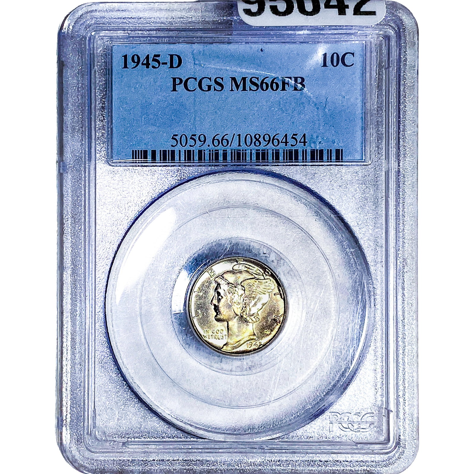 1945-D Mercury Silver Dime PCGS MS66 FB: 1945-D Mercury Silver Dime PCGS MS66 FB