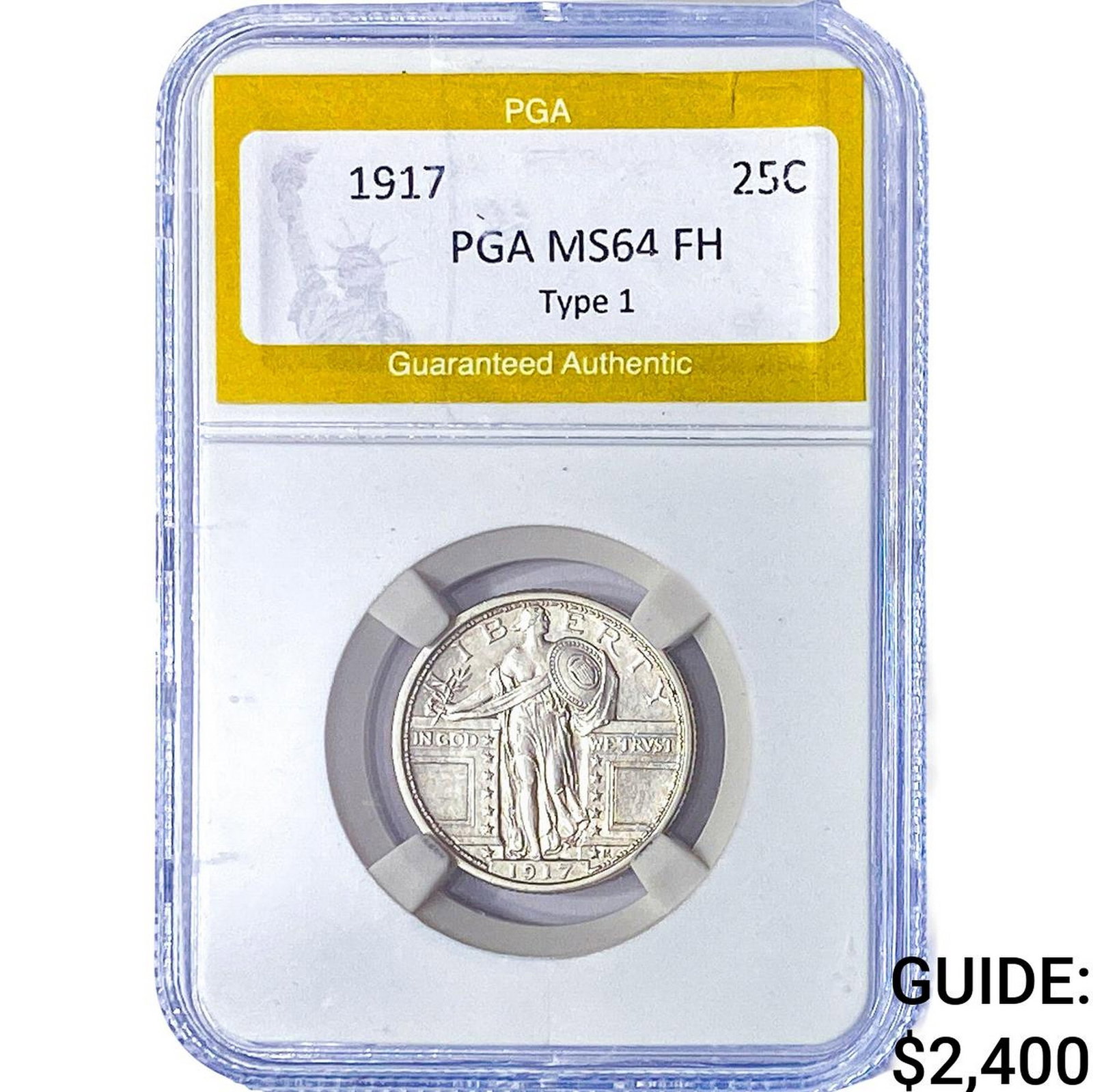 1917 Standing Liberty Quarter PGA MS64 FH: 1917 Standing Liberty Quarter PGA MS64 FH