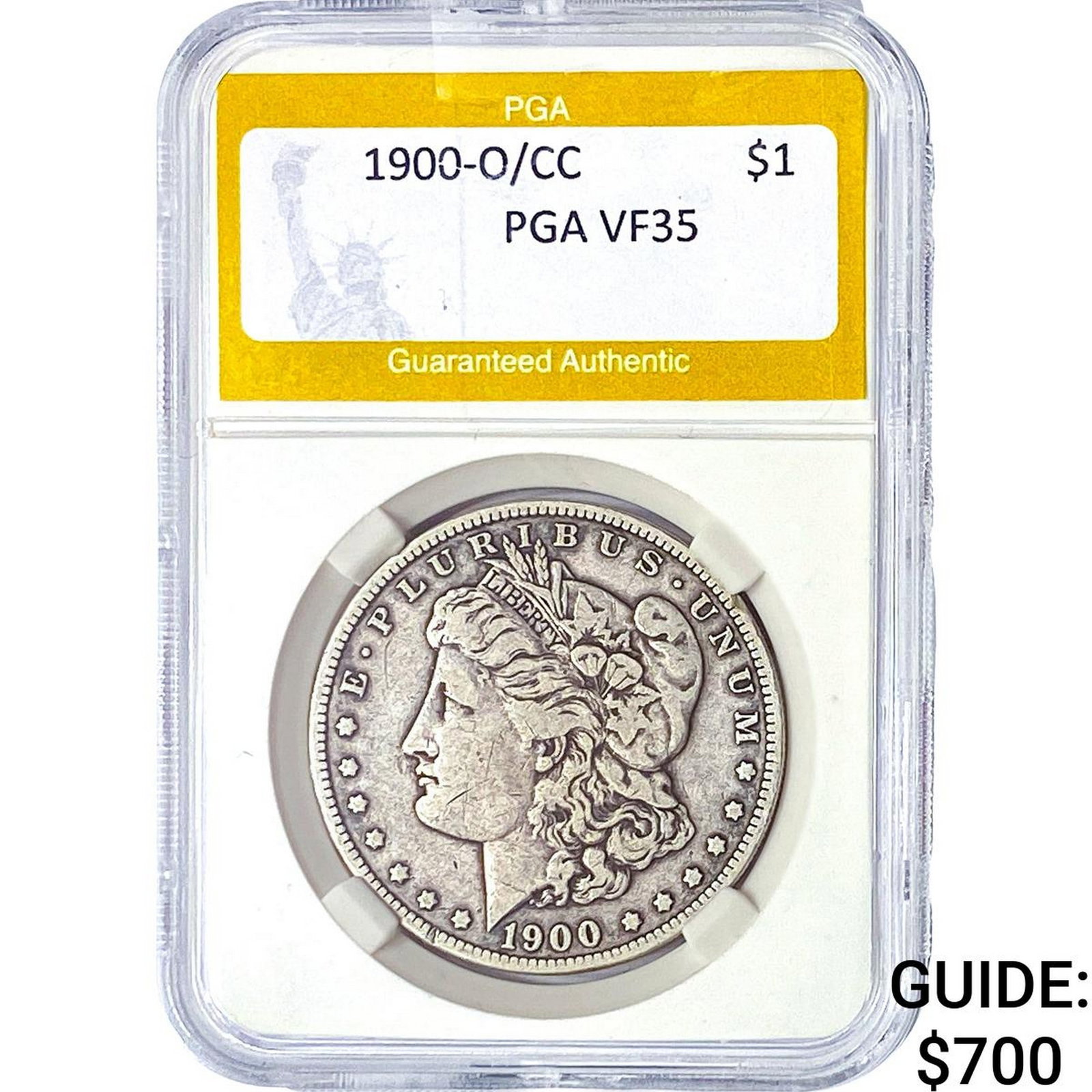1900-O/CC Morgan Silver Dollar PGA VF35: 1900-O/CC Morgan Silver Dollar PGA VF35