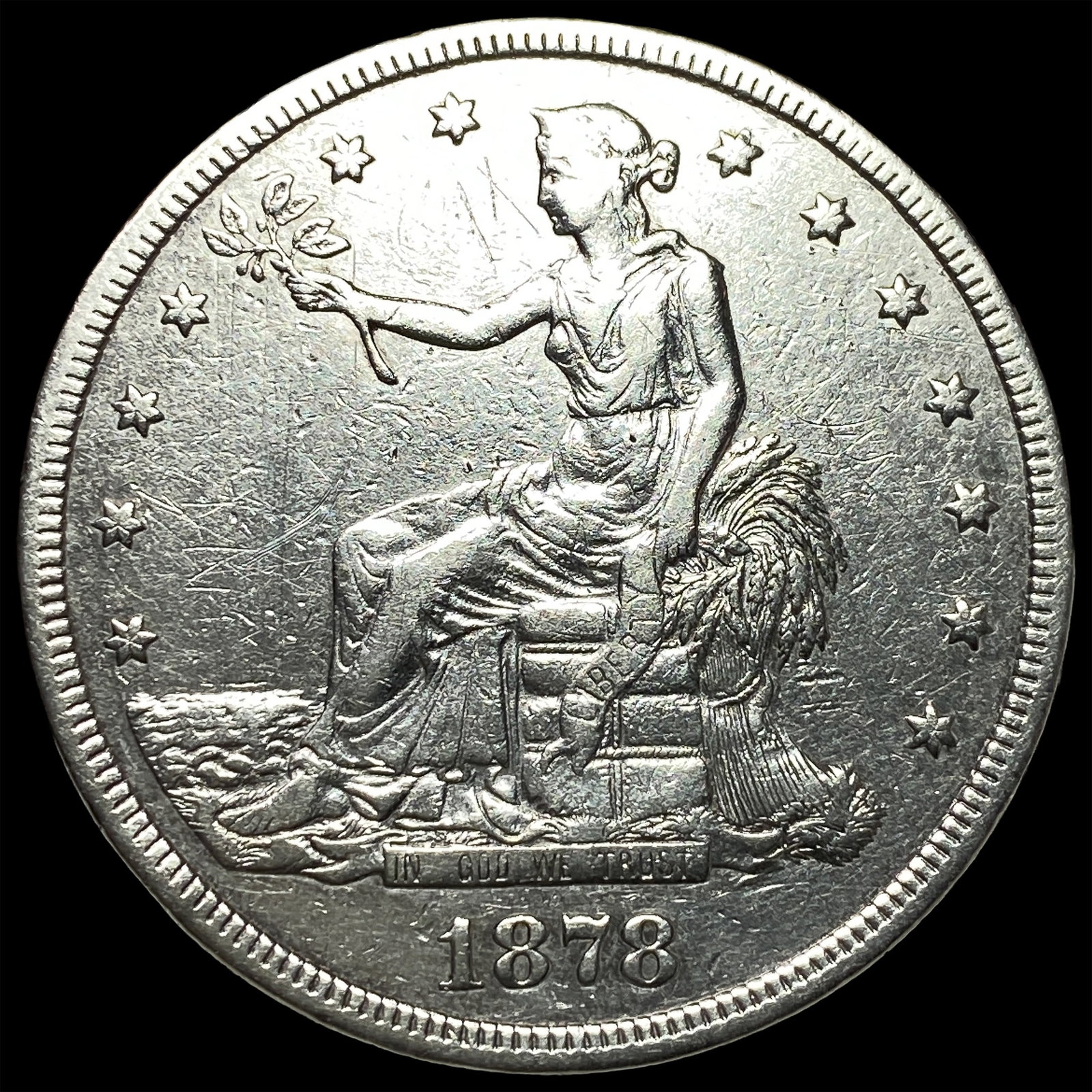 1878-S Silver Trade Dollar CLOSELY UNCIRCULATED: 1878-S Silver Trade Dollar CLOSELY UNCIRCULATED