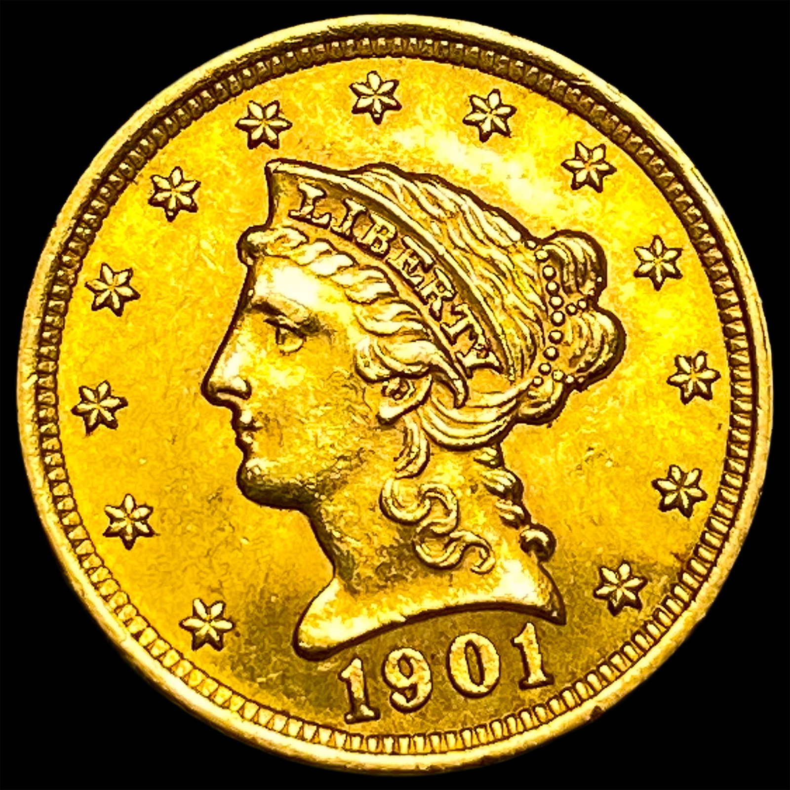 1901 Liberty Head Gold Quarter Eagle $2.50 CHOICE BU: 1901 Liberty Head Gold Quarter Eagle $2.50 CHOICE BU