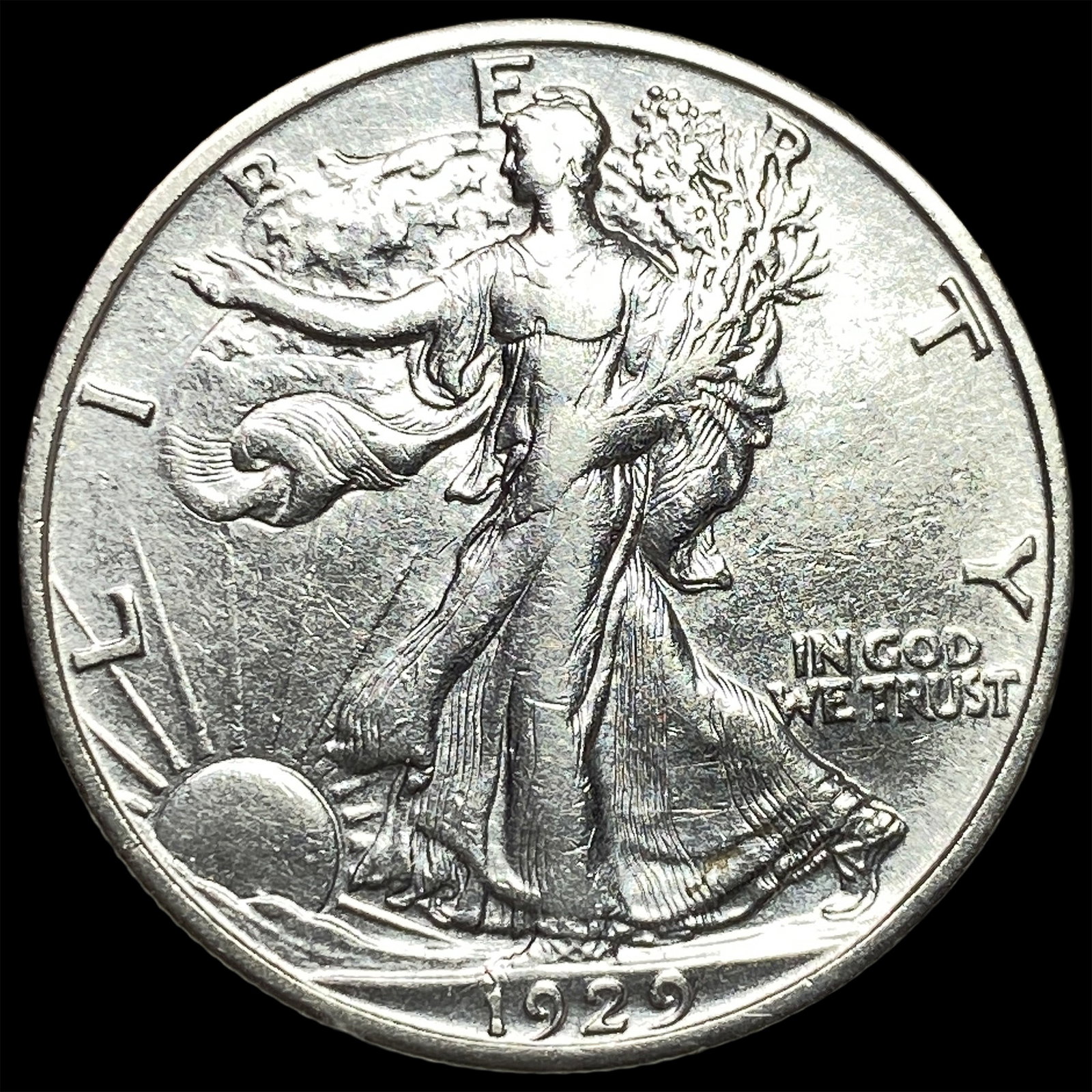 1929-S Silver Walking Liberty Half Dollar NEARLY UNCIRCULATED: 1929-S Silver Walking Liberty Half Dollar NEARLY UNCIRCULATED