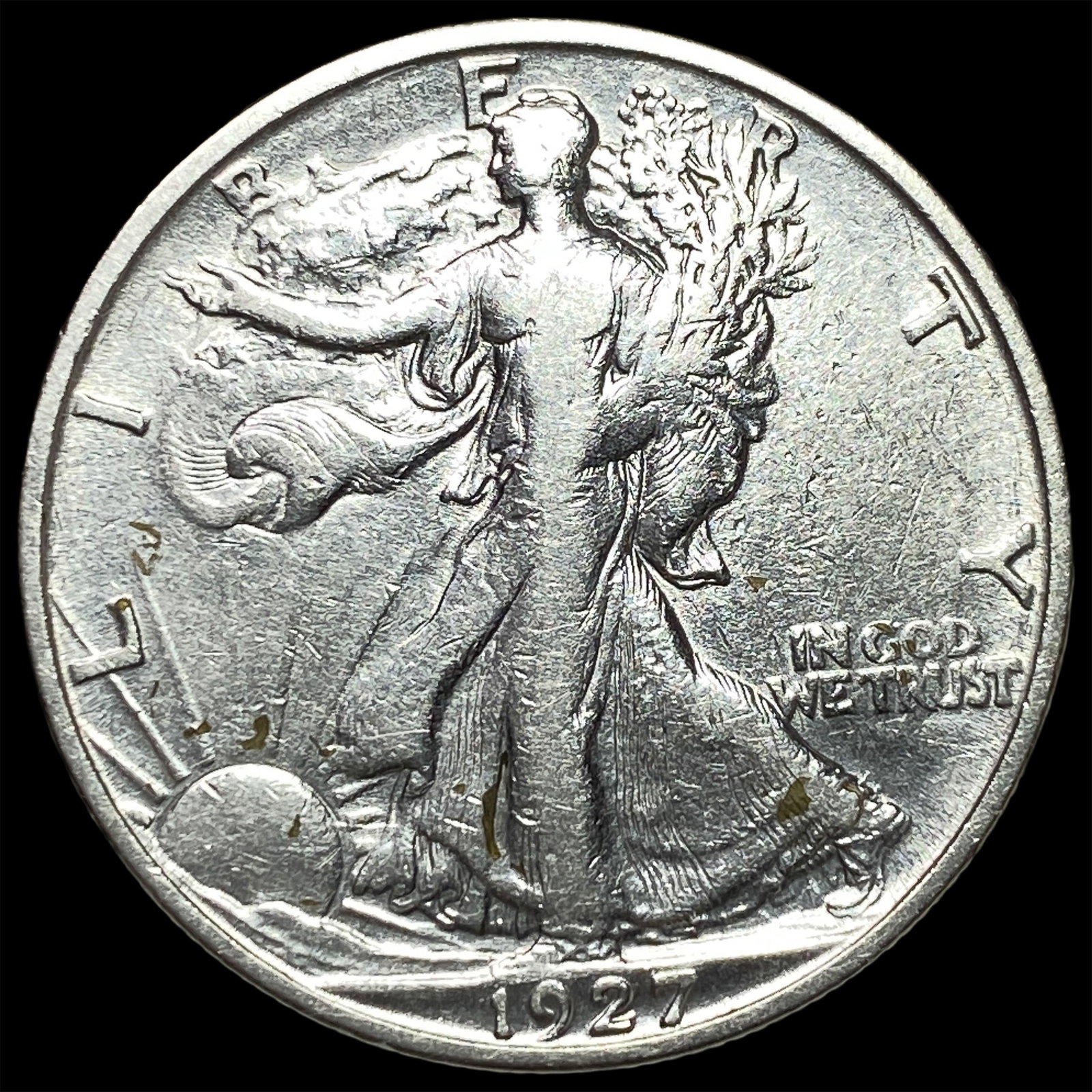 1927-S Silver Walking Liberty Half Dollar NEARLY UNCIRCULATED: 1927-S Silver Walking Liberty Half Dollar NEARLY UNCIRCULATED