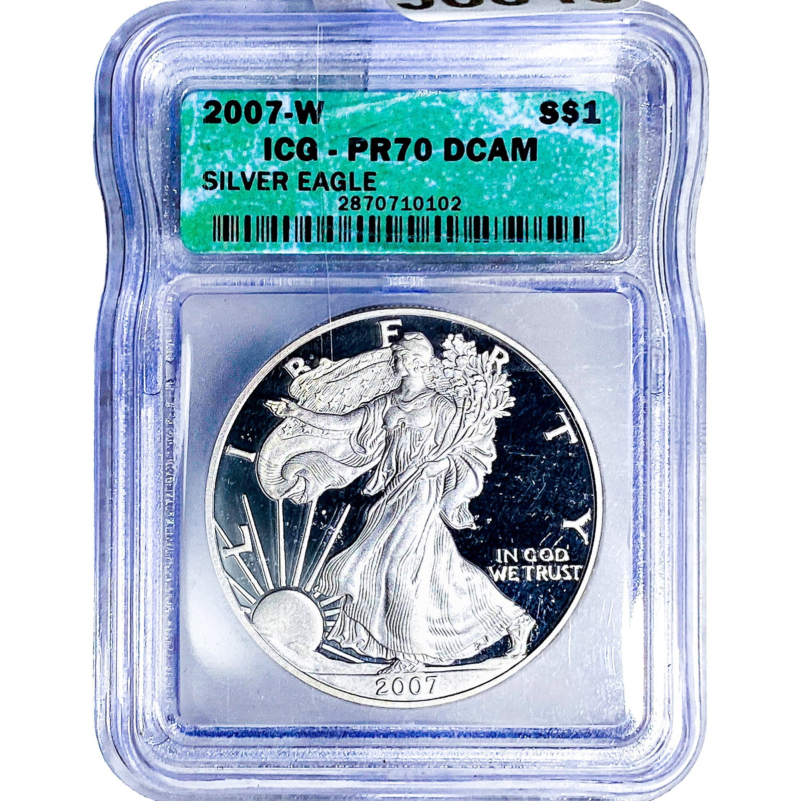 2007-W Silver Eagle ICG PR70 DCAM: 2007-W Silver Eagle ICG PR70 DCAM