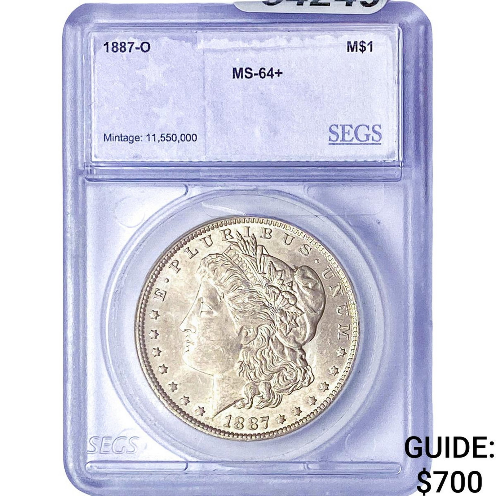 1887-O Morgan Silver Dollar SEGS MS63: 1887-O Morgan Silver Dollar SEGS MS63