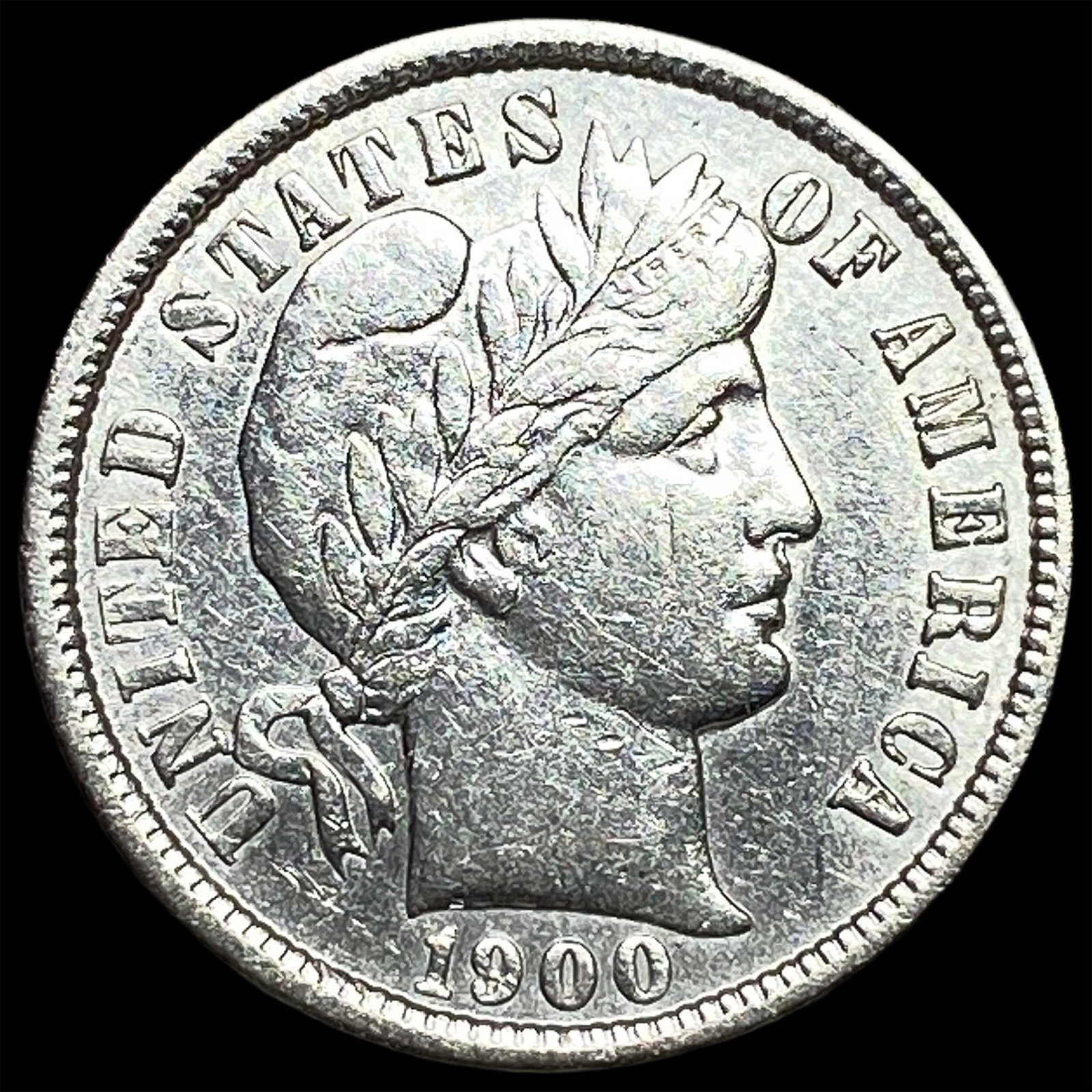 1900 Silver Barber Dime NEARLY UNCIRCULATED: 1900 Silver Barber Dime NEARLY UNCIRCULATED
