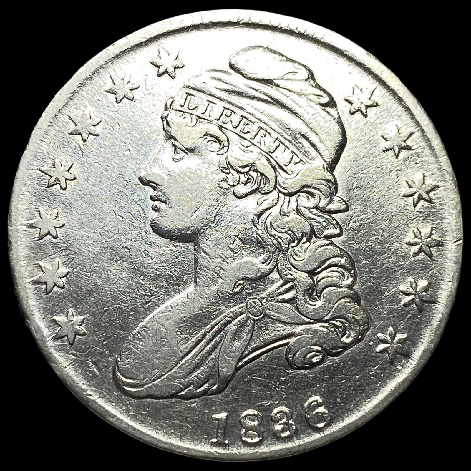 1836 Capped Bust Half Dollar NEARLY UNCIRCULATED: 1836 Capped Bust Half Dollar NEARLY UNCIRCULATED