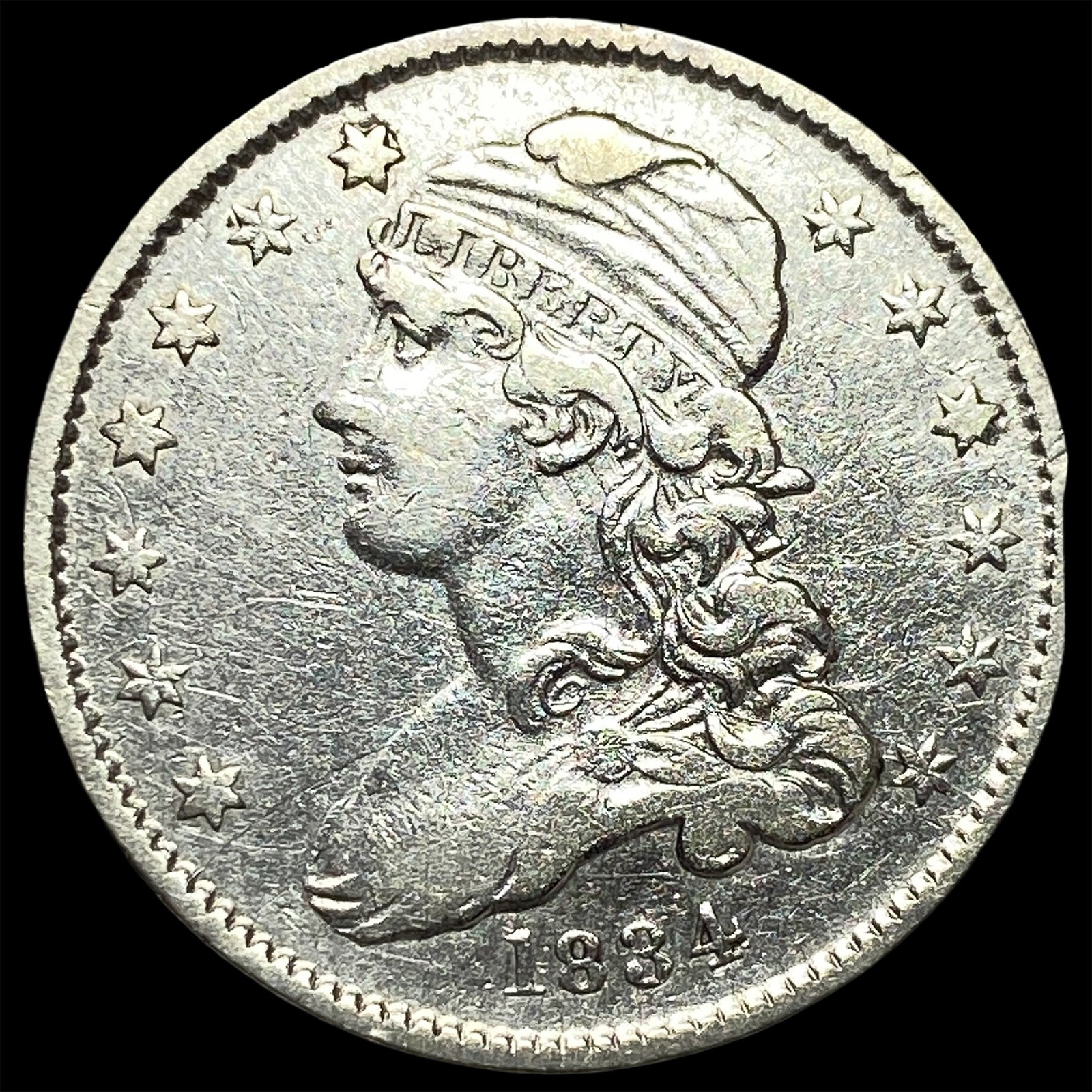 1834 Capped Bust Silver Quarter NEARLY UNCIRCULATED (1 of 2)