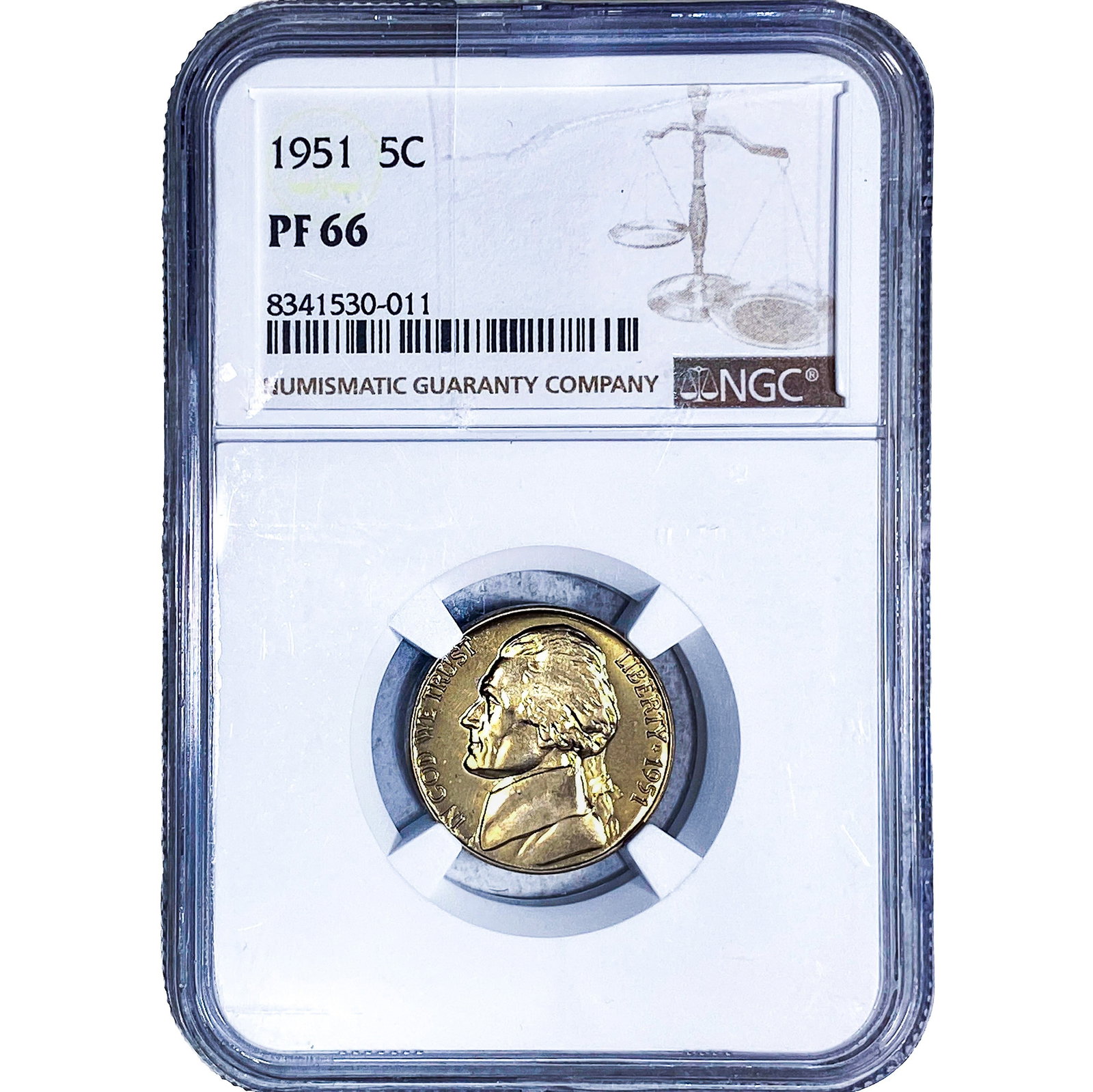 1951 Jefferson Nickel NGC PF66: 1951 Jefferson Nickel NGC PF66