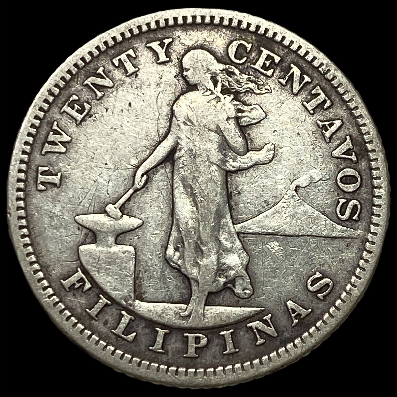 1903-S Philippines Silver 20 Centavos: 1903-S Philippines Silver 20 Centavos