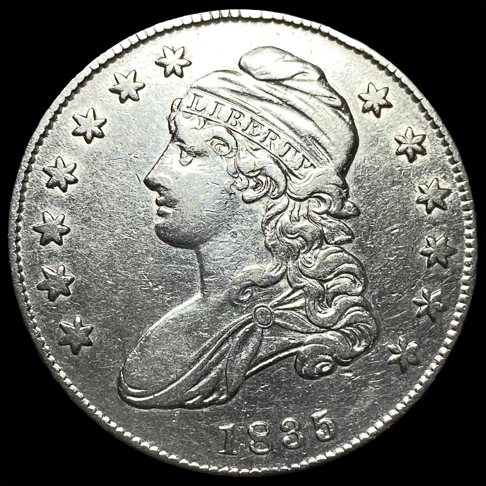 1835 Capped Bust Half Dollar NEARLY UNCIRCULATED: 1835 Capped Bust Half Dollar NEARLY UNCIRCULATED