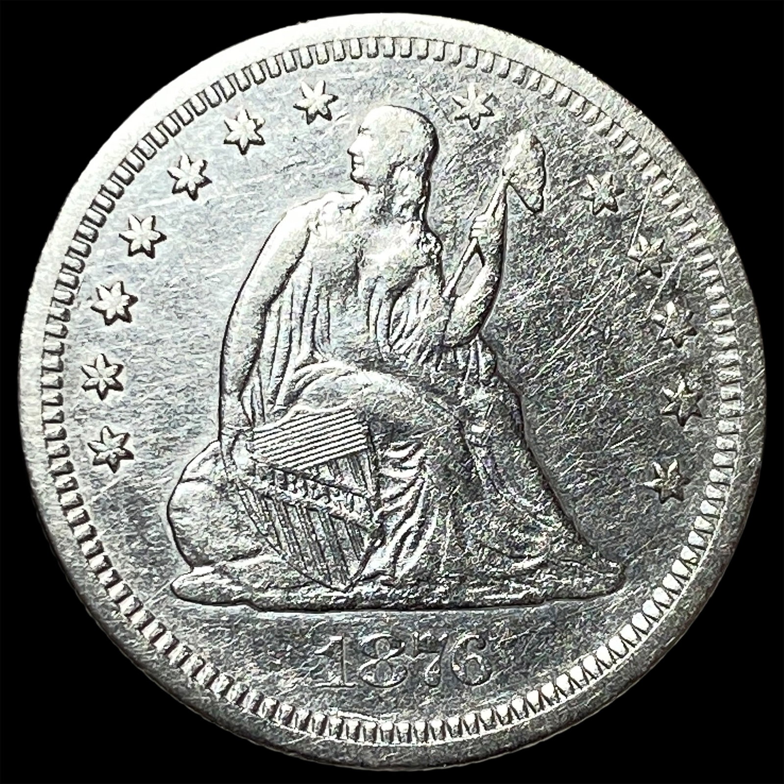 1876-S Silver Quarter Dollar NEARLY UNCIRCULATED: 1876-S Silver Quarter Dollar NEARLY UNCIRCULATED