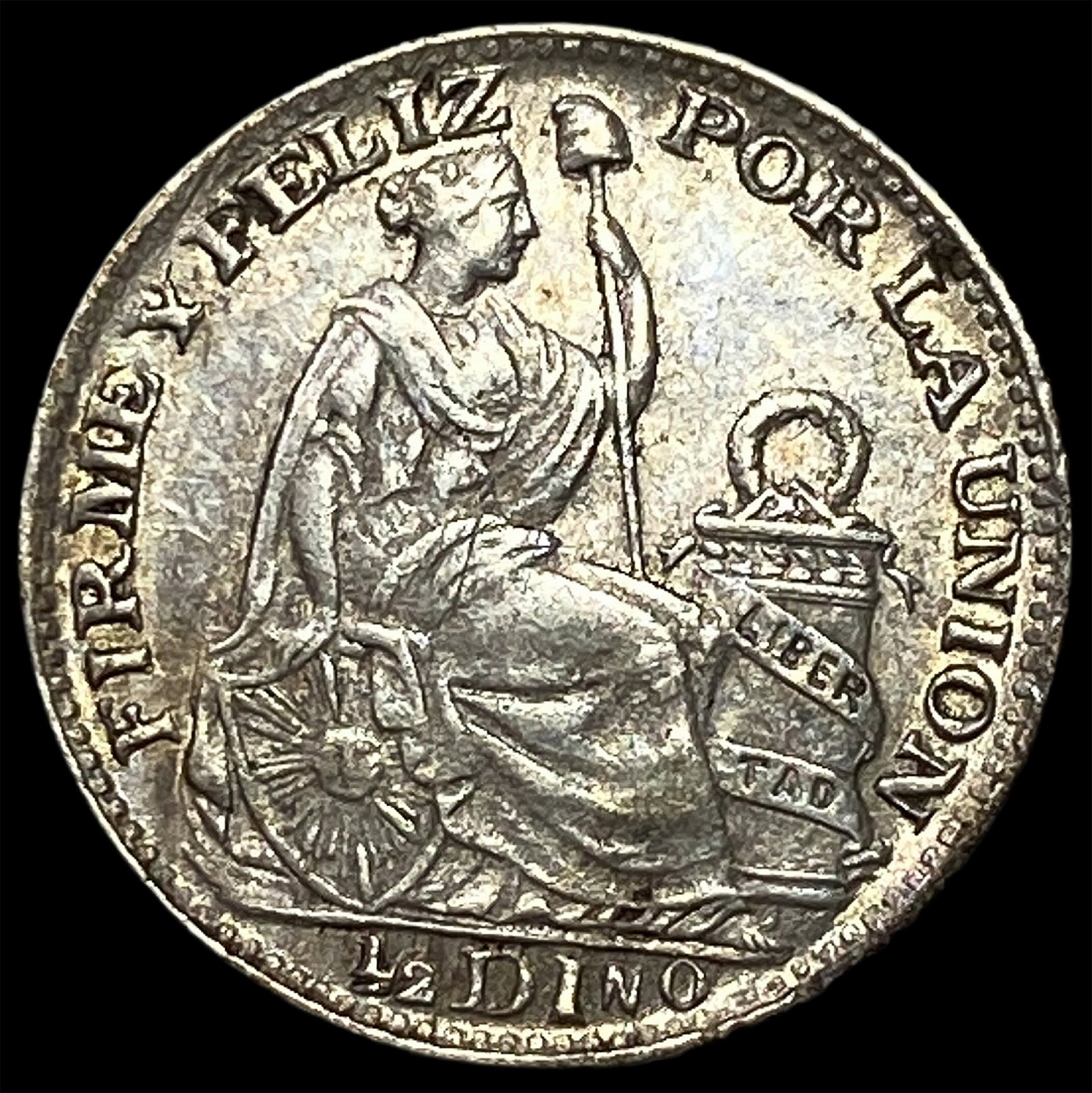 1896 TF Peru Silver 1/2 Dinero: 1896 TF Peru Silver 1/2 Dinero