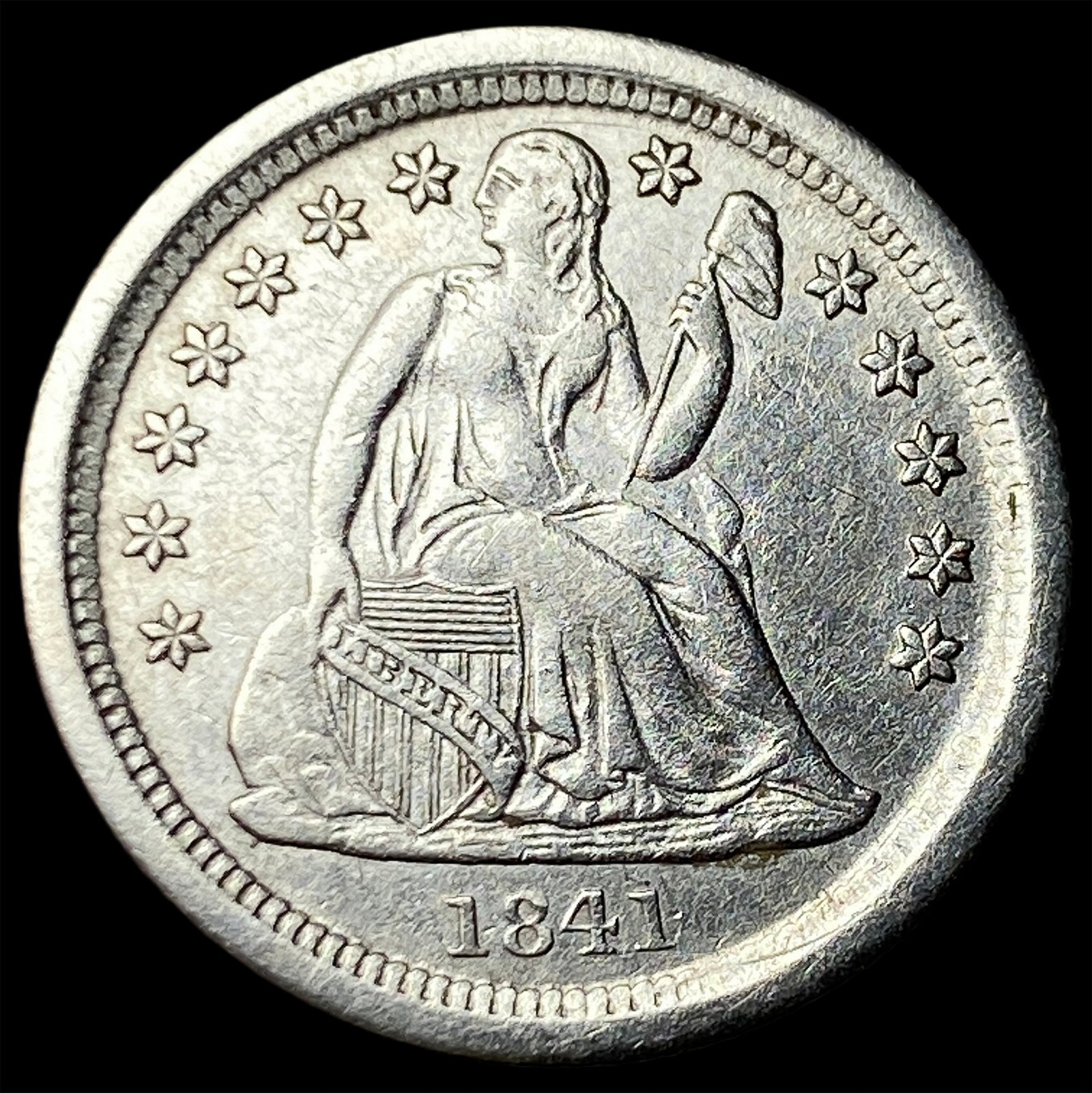 1841-O Silver Seated Liberty Dime CHOICE AU (1 of 2)