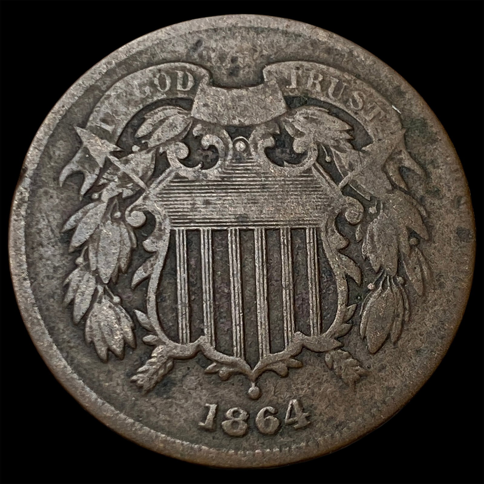 1864 Bronze Two-Cent Piece LIGHTLY CIRCULATED: 1864 Bronze Two-Cent Piece LIGHTLY CIRCULATED