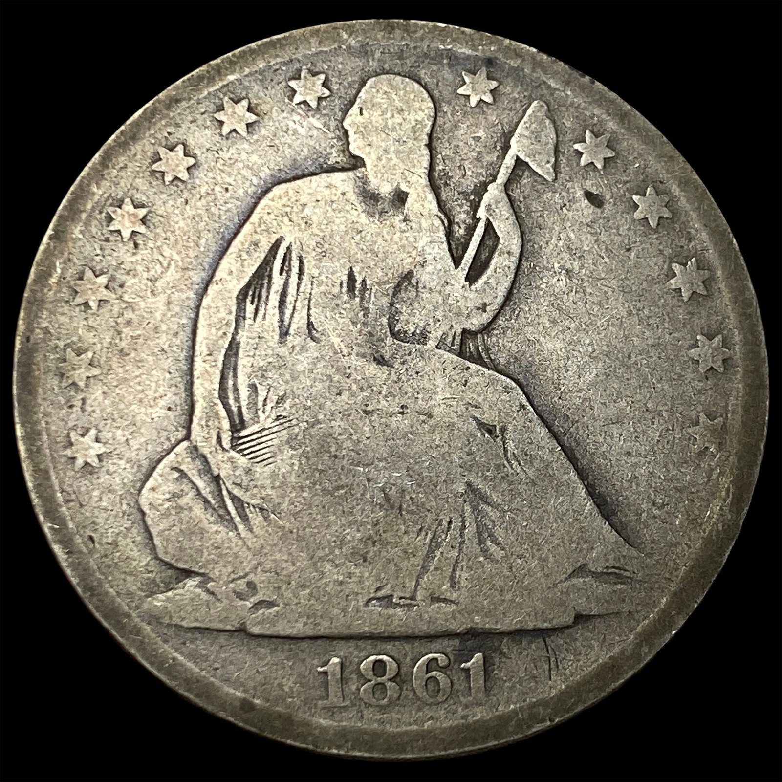 1861-O Silver Half Dollar NICELY CIRCULATED: 1861-O Silver Half Dollar NICELY CIRCULATED