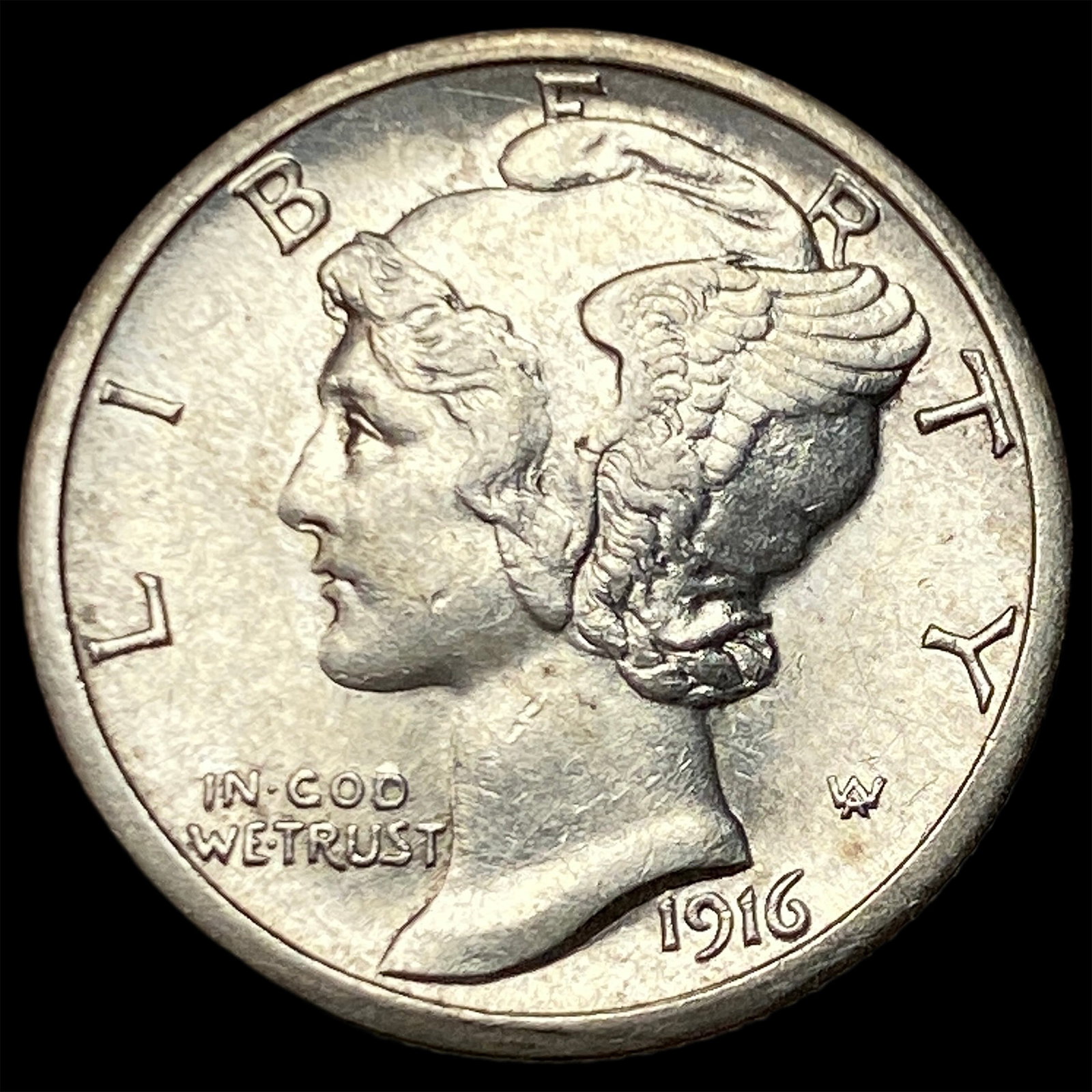 1916-S Silver Mercury Dime CHOICE BU (1 of 2)