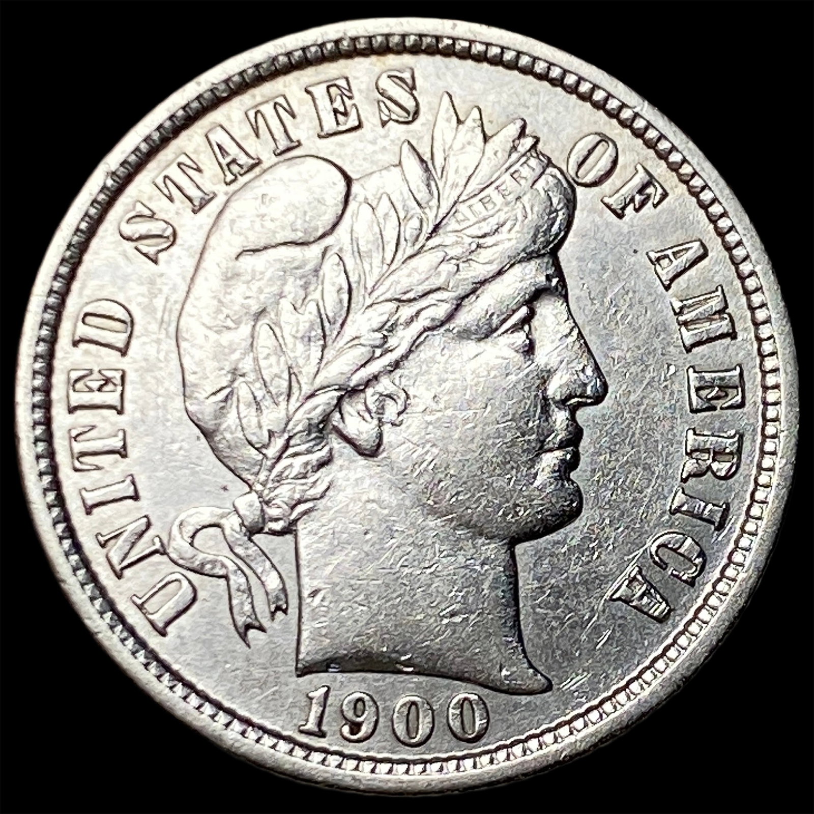 1900-S Silver Barber Dime UNCIRCULATED: 1900-S Silver Barber Dime UNCIRCULATED