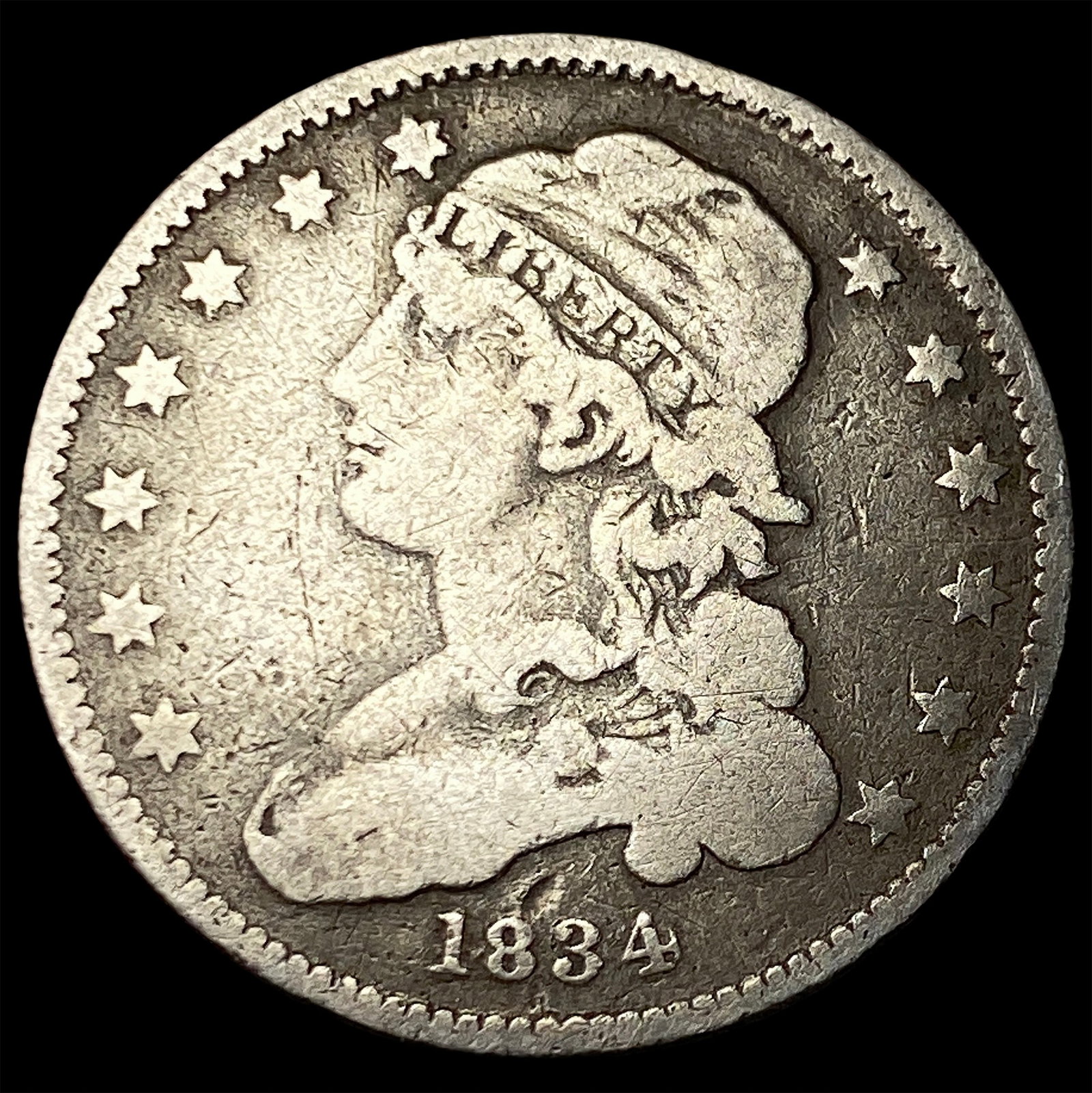 1834 Capped Bust Quarter LIGHTLY CIRCULATED (1 of 2)
