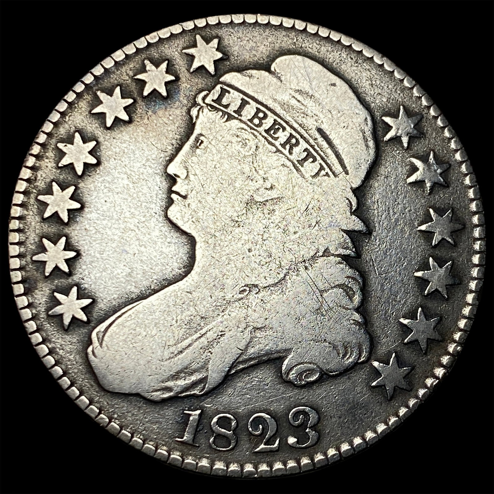 1823 Capped Bust Half Dollar LIGHTLY CIRCULATED: 1823 Capped Bust Half Dollar LIGHTLY CIRCULATED