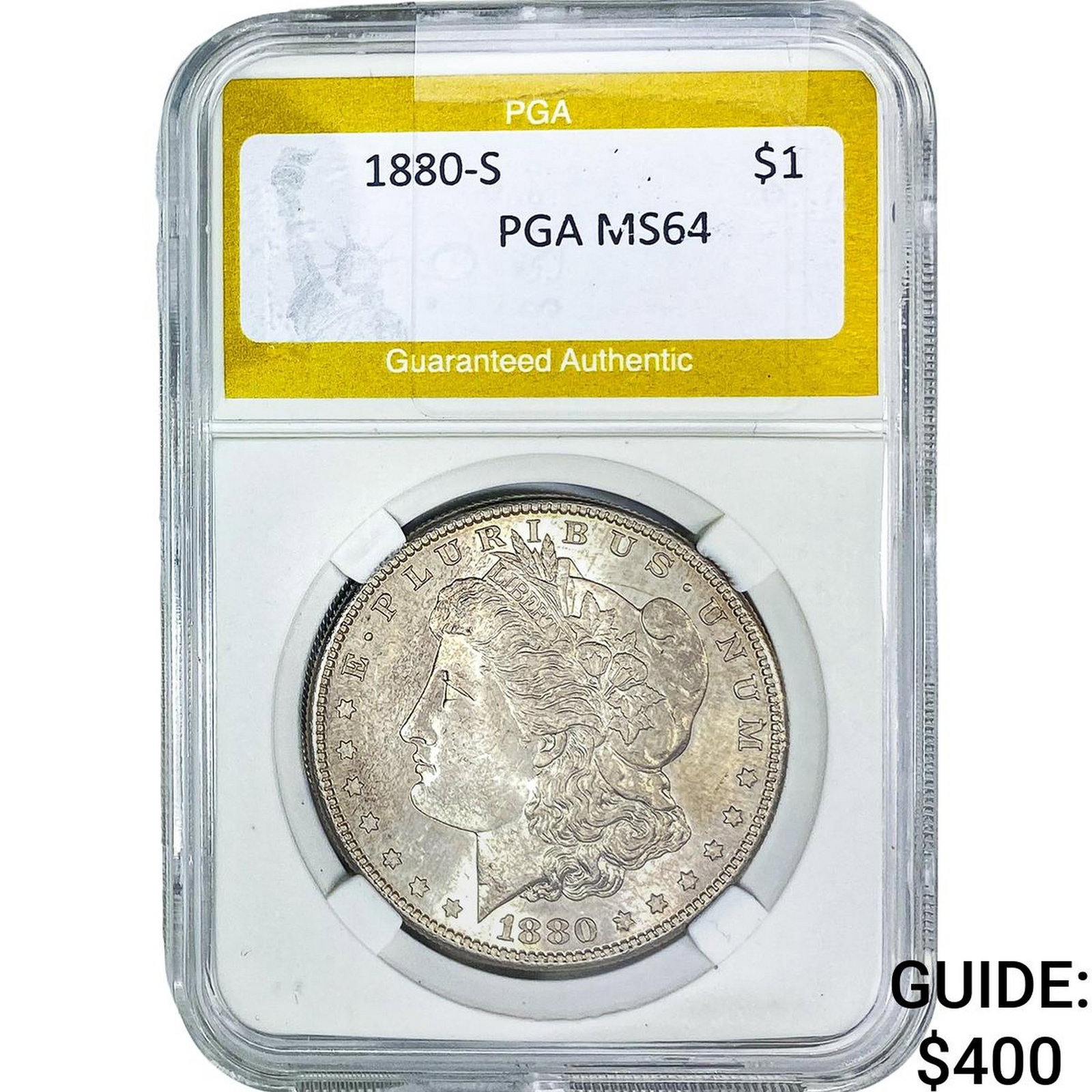 1880-S Morgan Silver Dollar PGA MS64: 1880-S Morgan Silver Dollar PGA MS64
