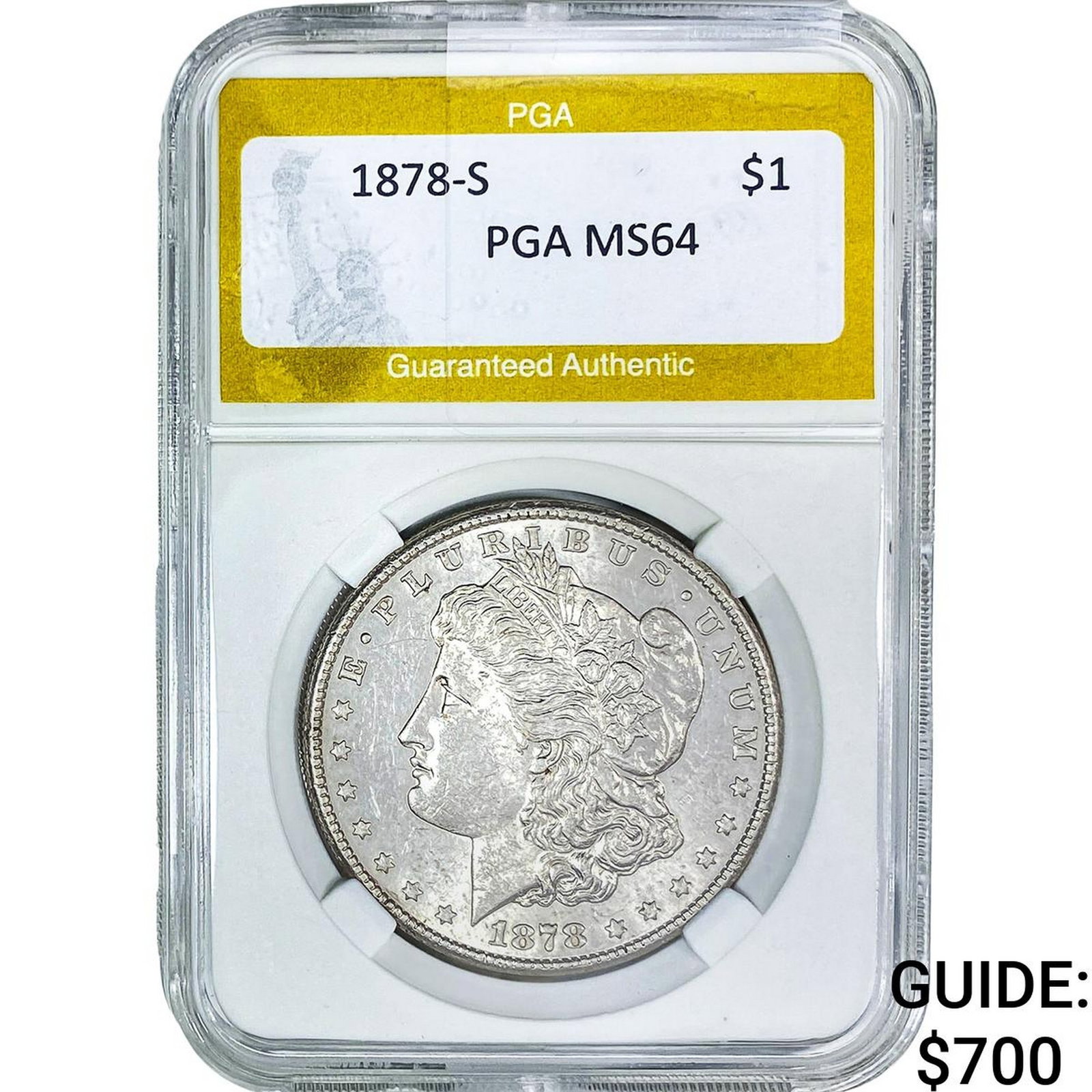 1878-S Morgan Silver Dollar PGA MS64: 1878-S Morgan Silver Dollar PGA MS64
