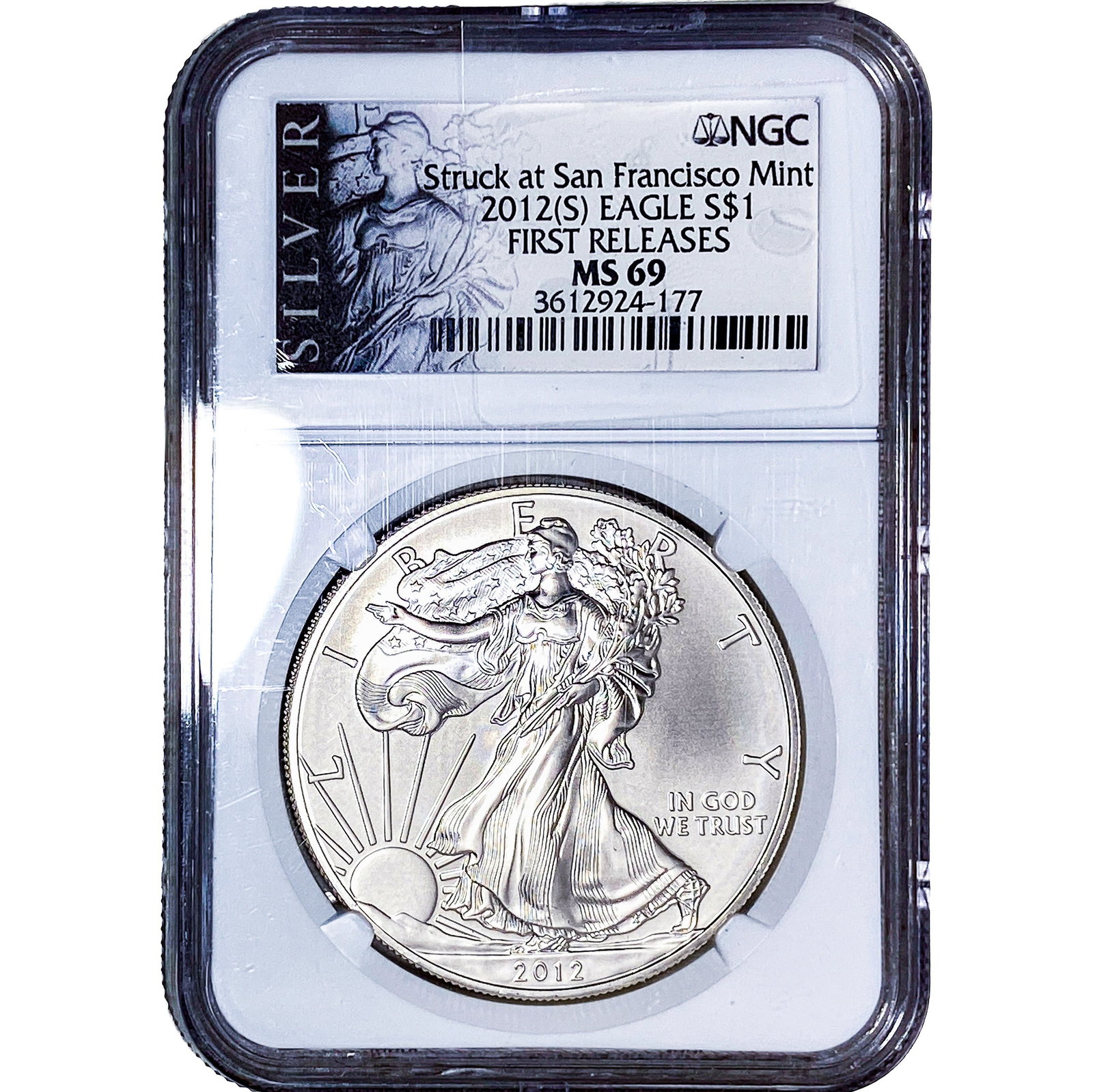 2012-S Silver Eagle NGC MS69: 2012-S Silver Eagle NGC MS69