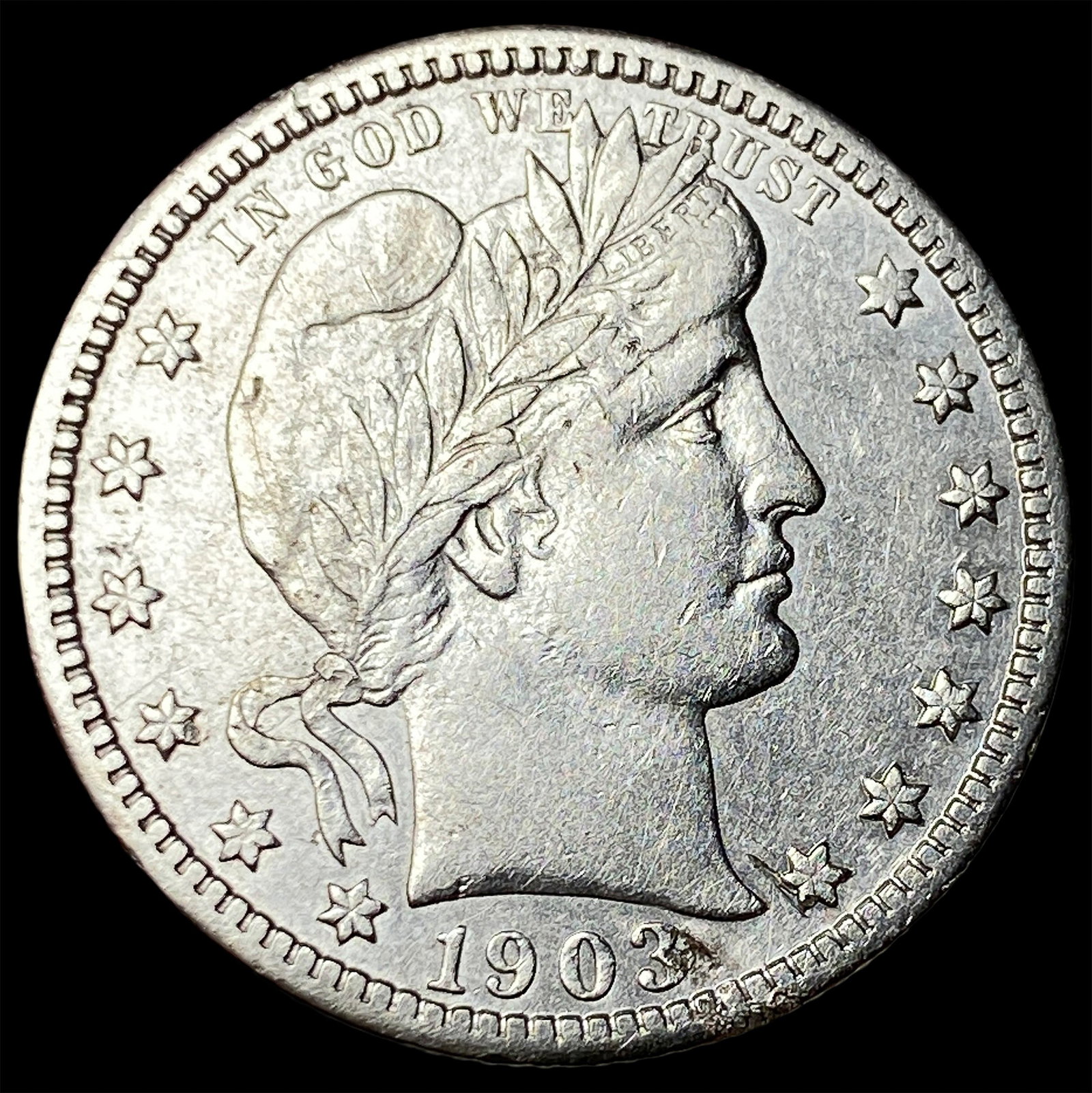 1903-S Silver Barber Quarter CHOICE AU: 1903-S Silver Barber Quarter CHOICE AU